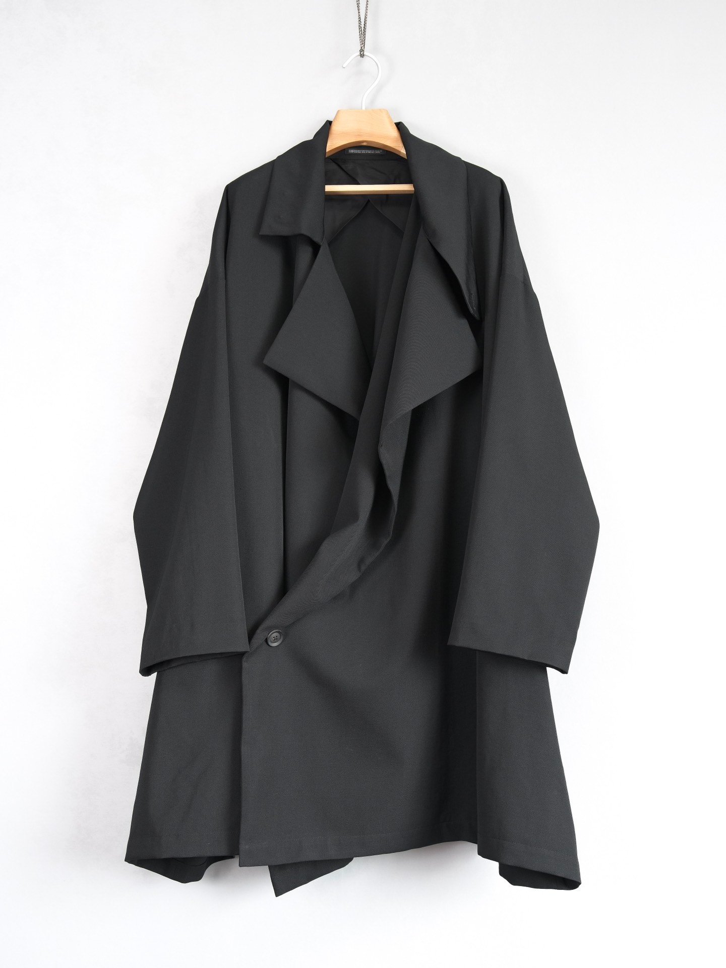 Yohji Yamamoto 21AW Pleated Wool Coat — back