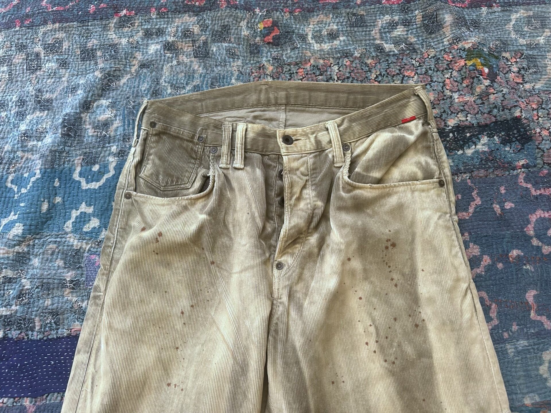 Anachronorm Corduroy Distressed Casual Pants — detail