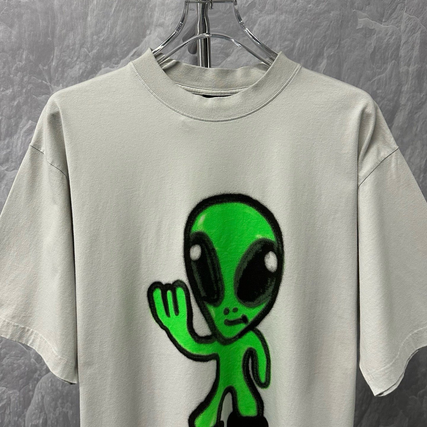 Balenciaga Dripley Alien Print Short Sleeve — front