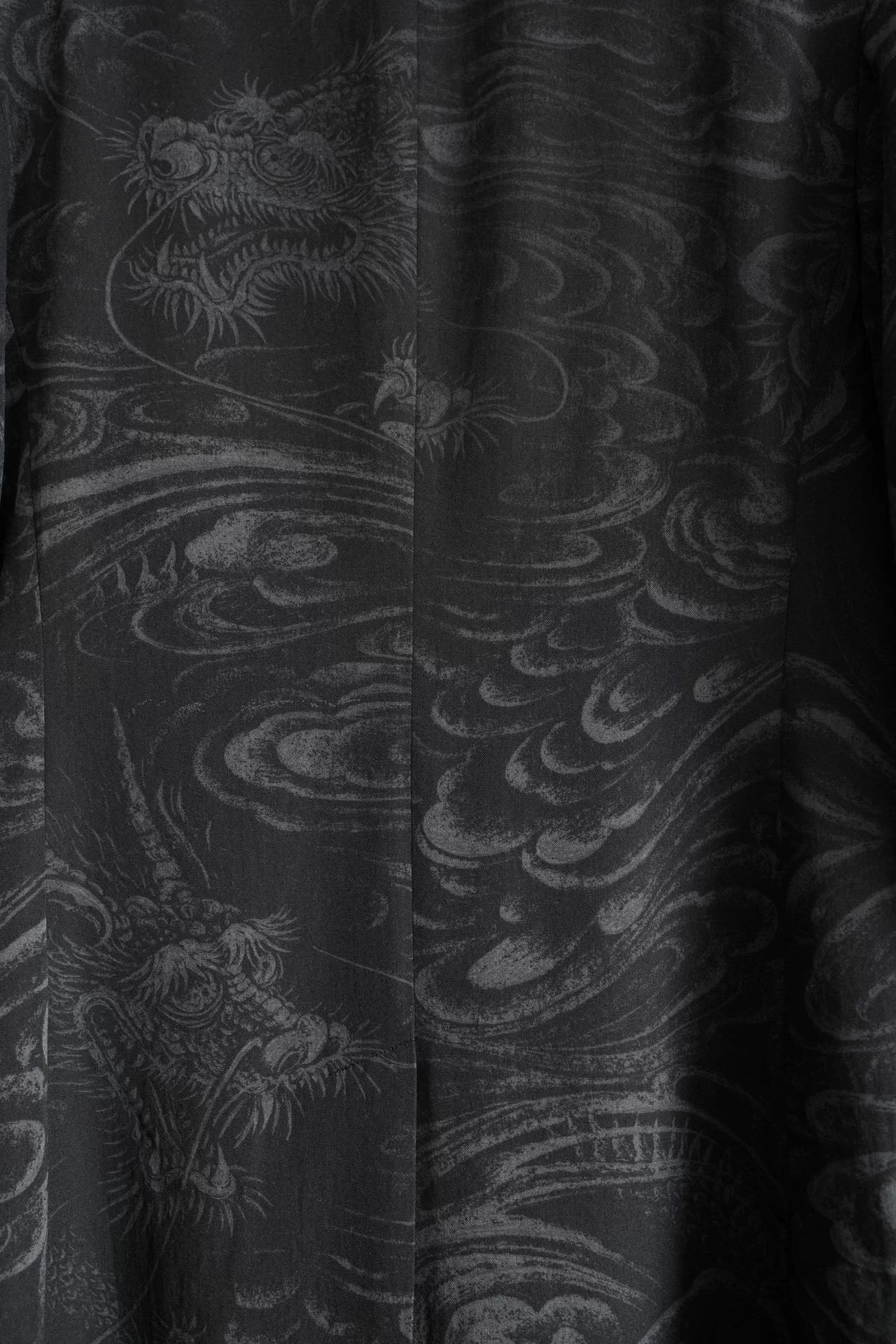 Yohji Yamamoto 22AW Dragon Cloud Print Coat — detail