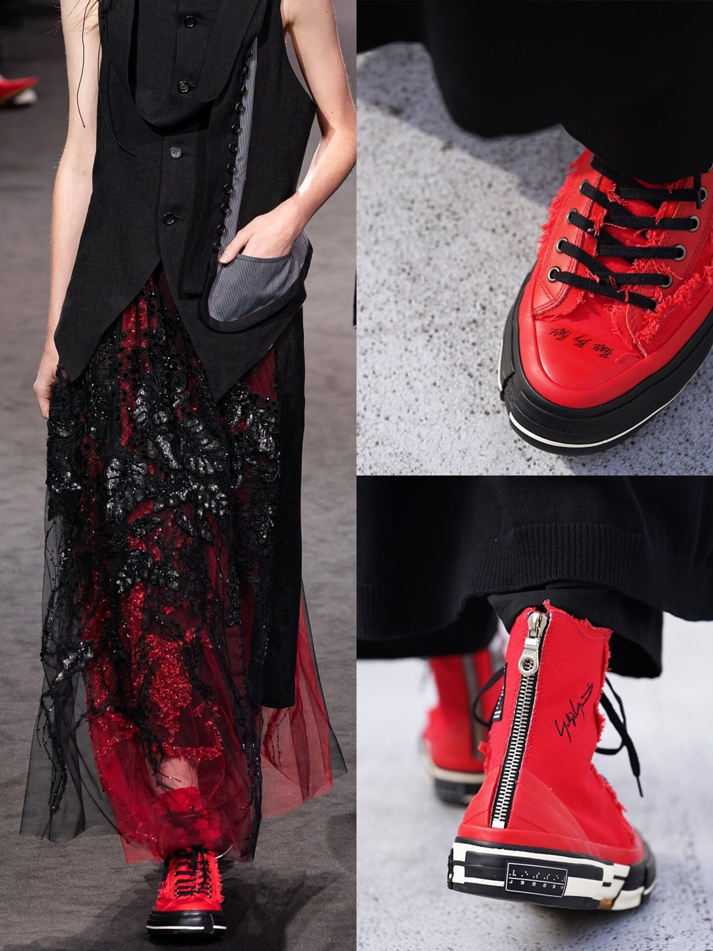 Yohji xVessel 2020SS Red High-Top