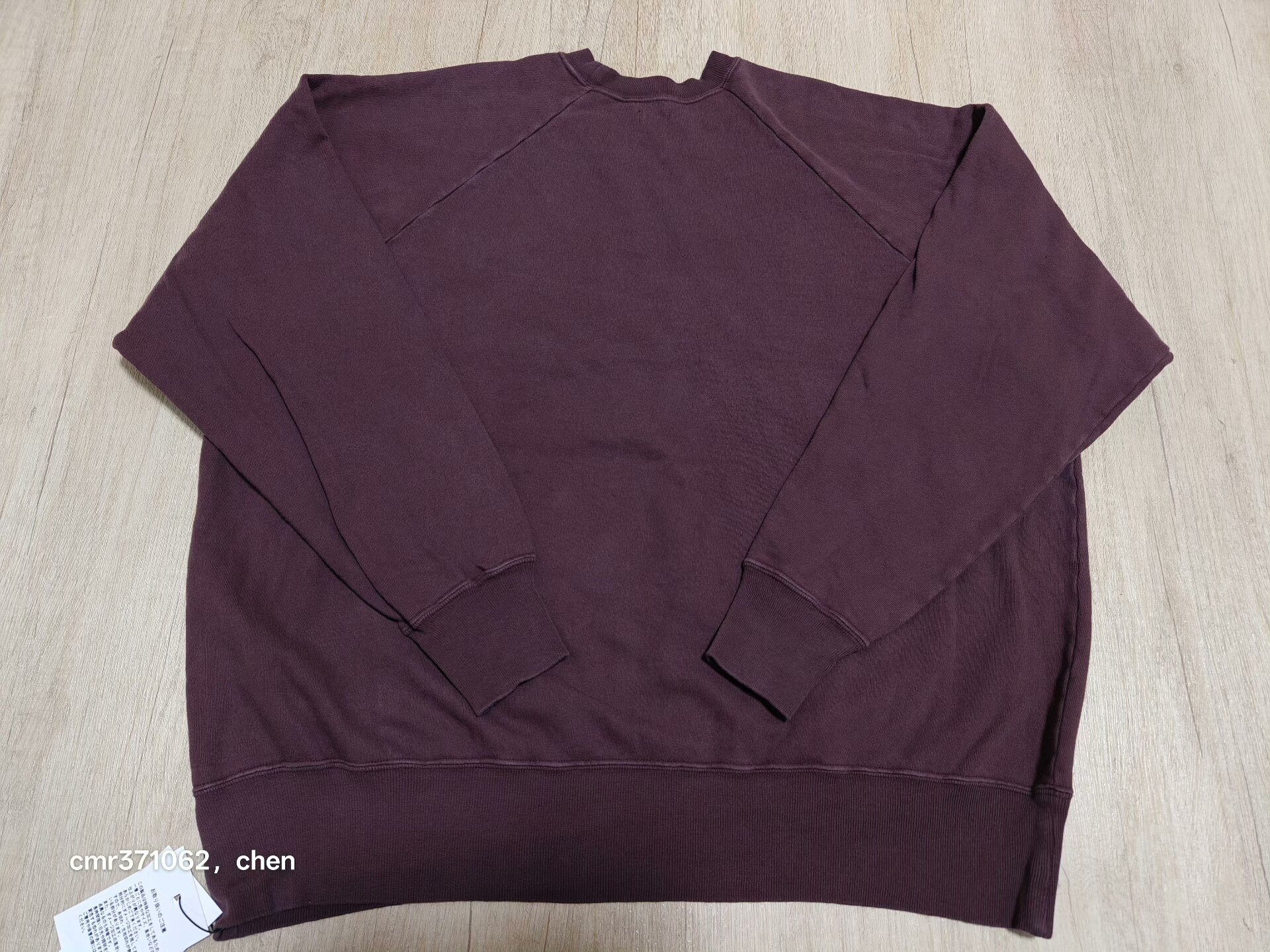 APRESSE 26ss Vintage Burgundy Sweatshirt — label