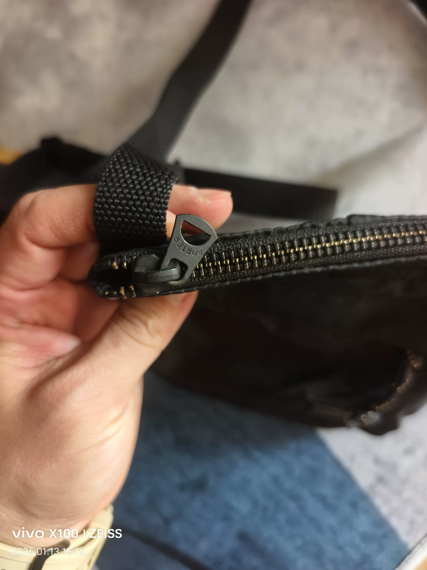 Porter Tokyo Black Crossbody Bag — front