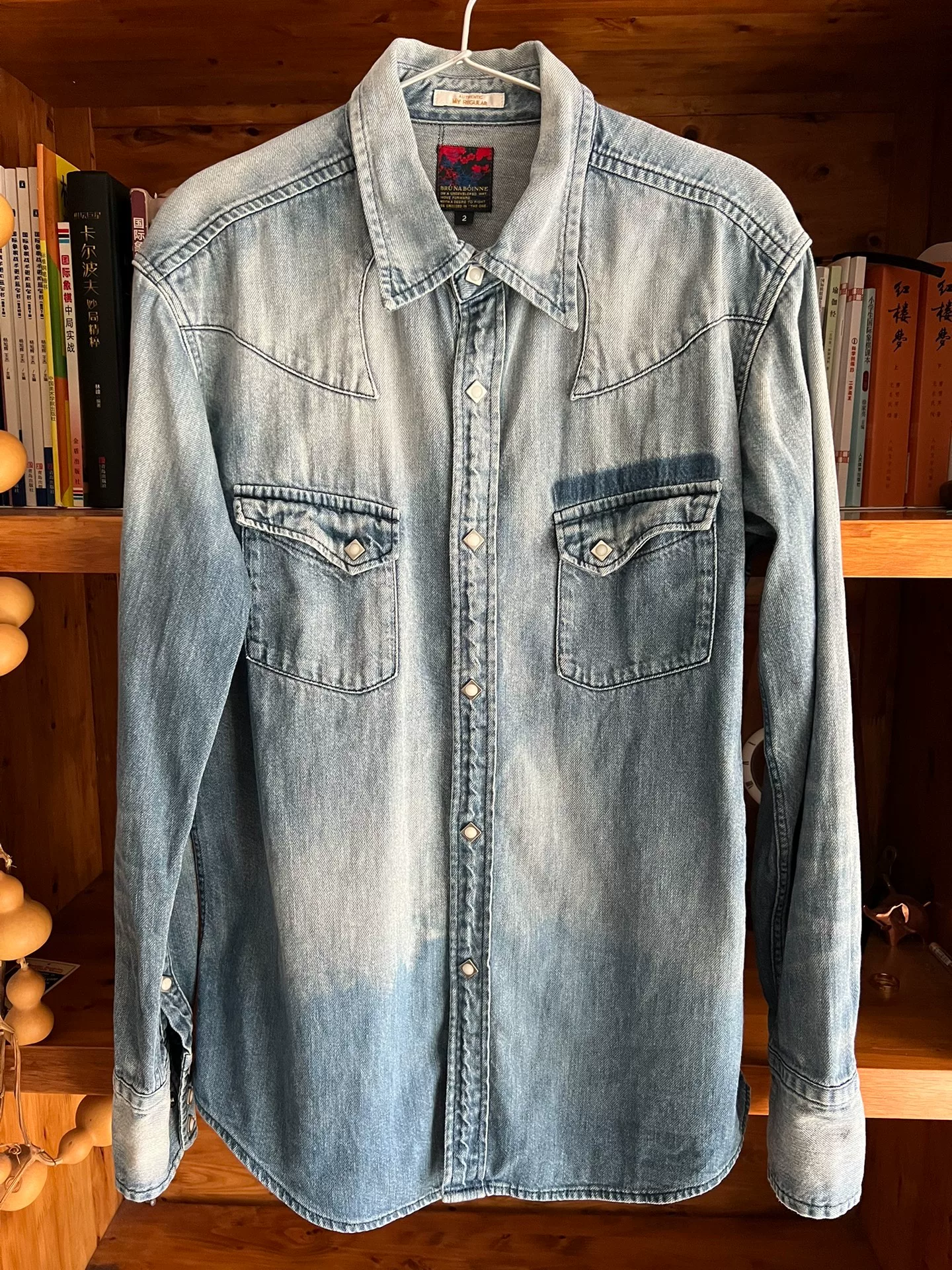 BRU NA BOINNE Washed Western Denim Shirt