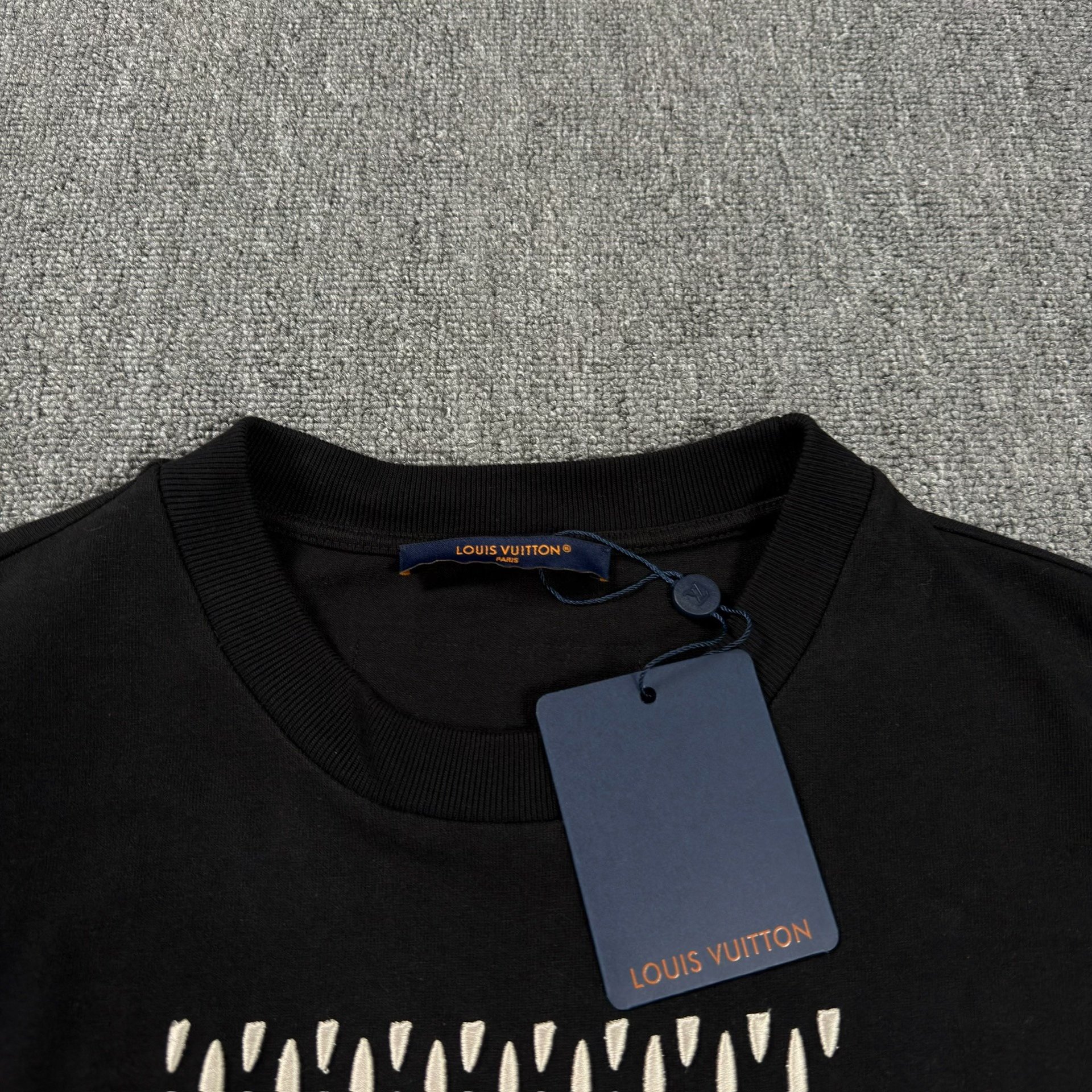 Louis Vuitton Beaded Logo Short-Sleeve T-Shirt — detail