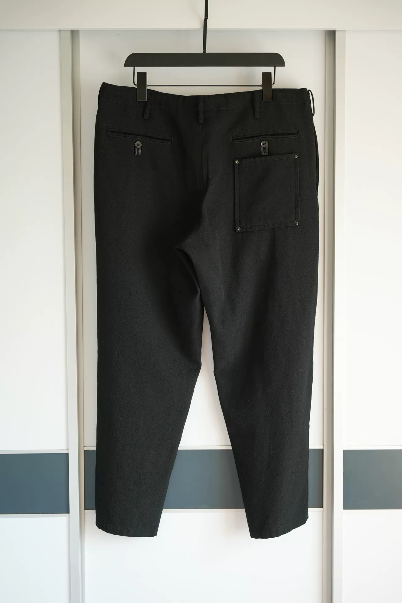Yohji Yamamoto 05AW Rivet Leather Drawstring Pants — front