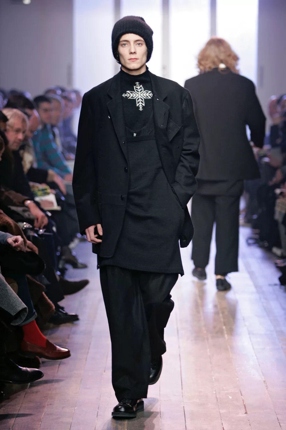 Yohji Yamamoto 05AW Rivet Leather Drawstring Pants — detail