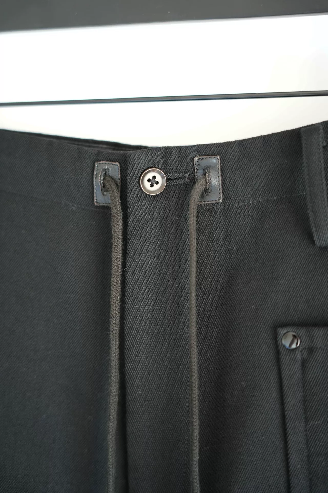 Yohji Yamamoto 05AW Rivet Leather Drawstring Pants — back
