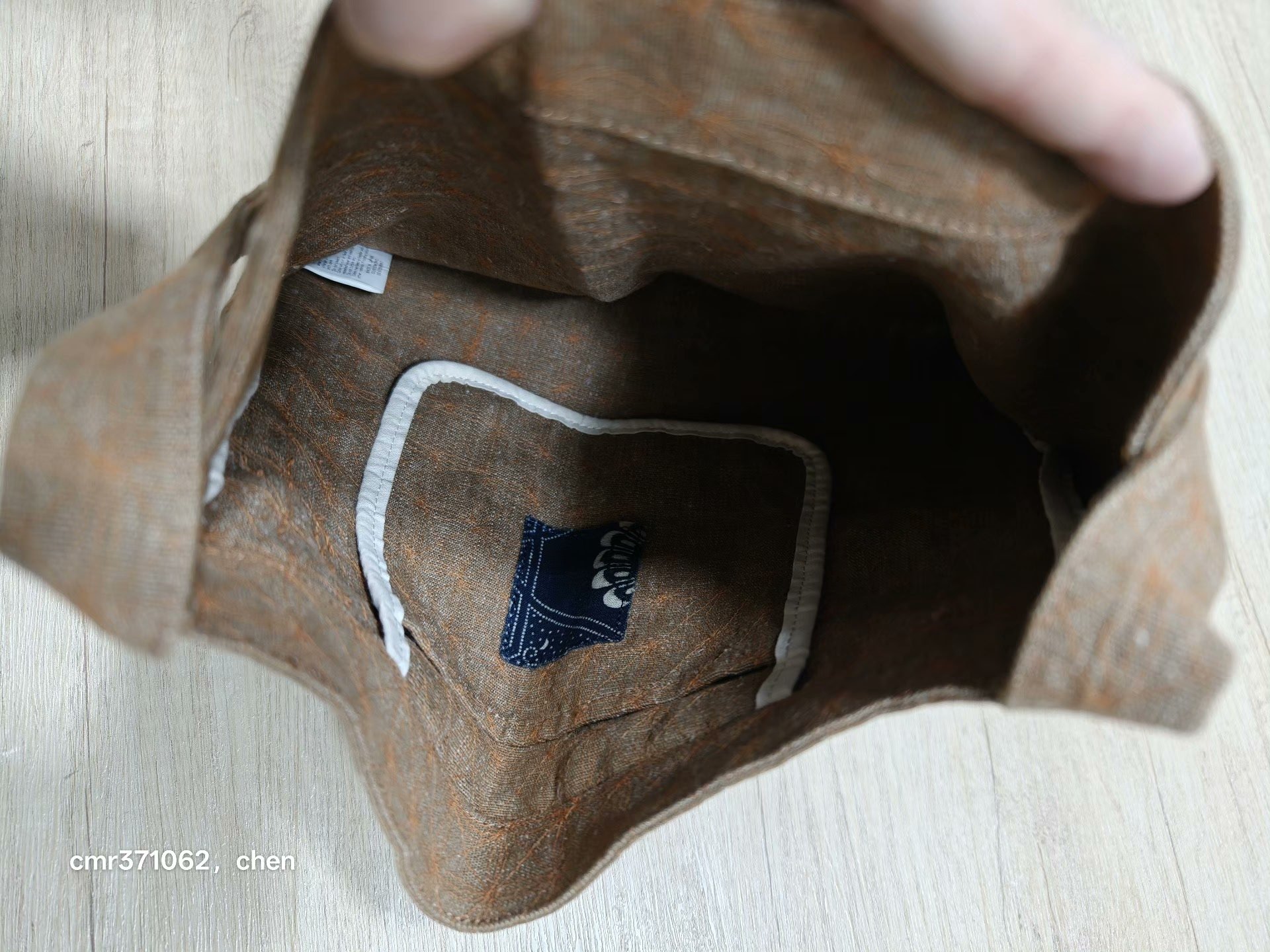 visvim 16 ICT Musette Canvas Sashiko Bag — label