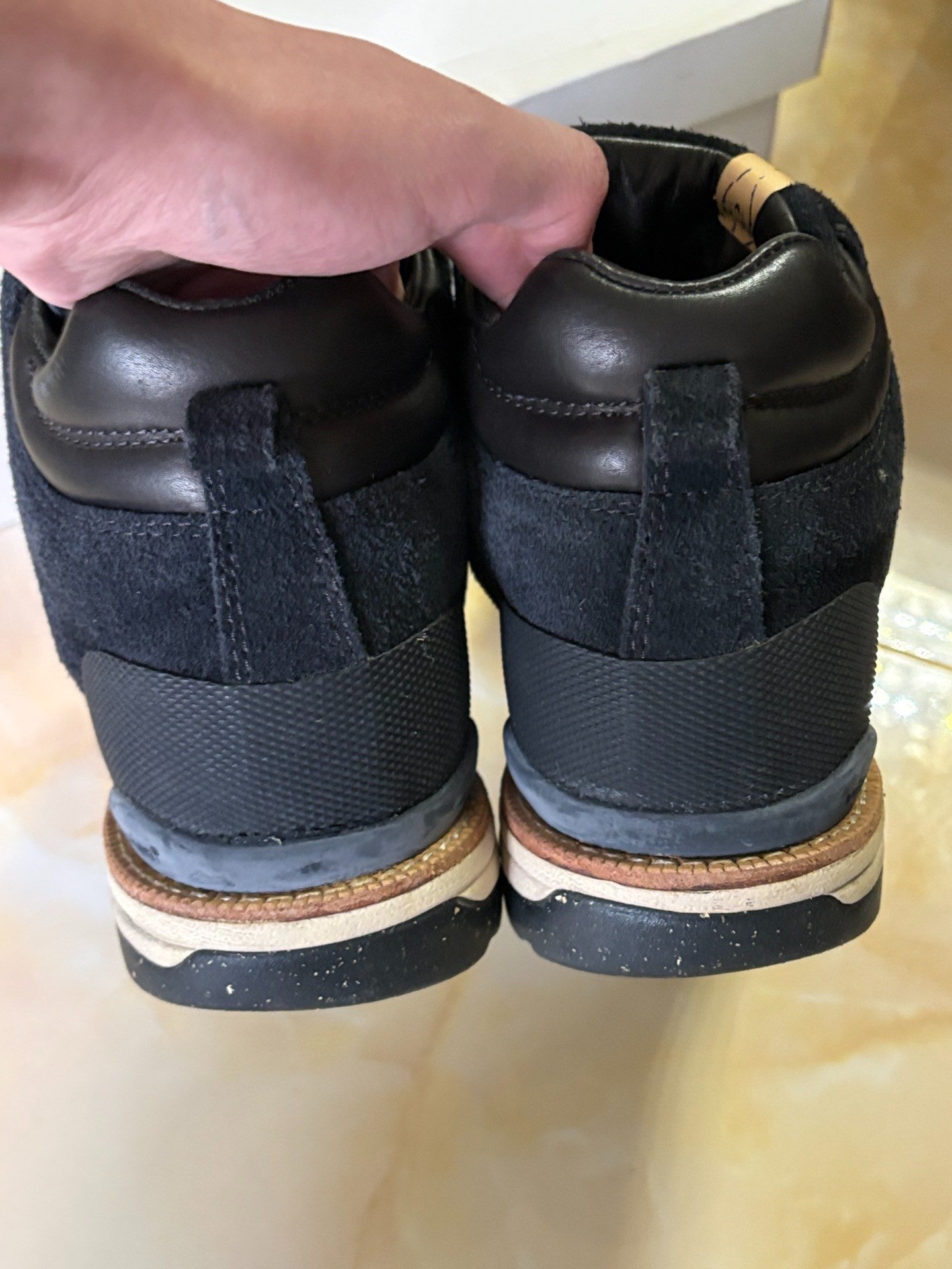 Visvim Serra Pizi Suede Shearling Boots — label