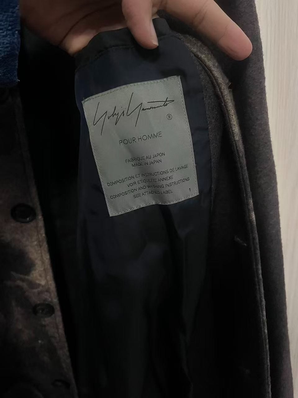 Yohji Yamamoto 22AW Long Coat — label