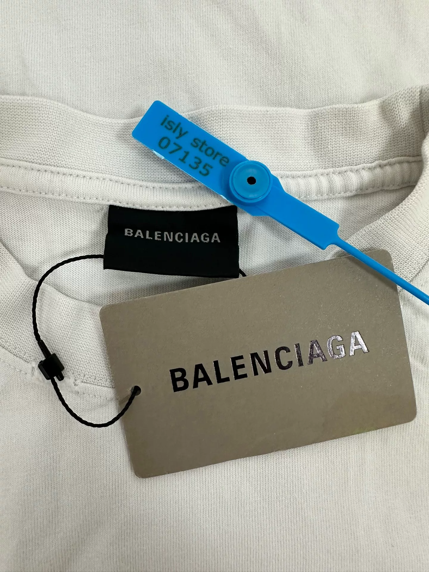 Balenciaga Letter Logo Round Neck T-Shirt — label