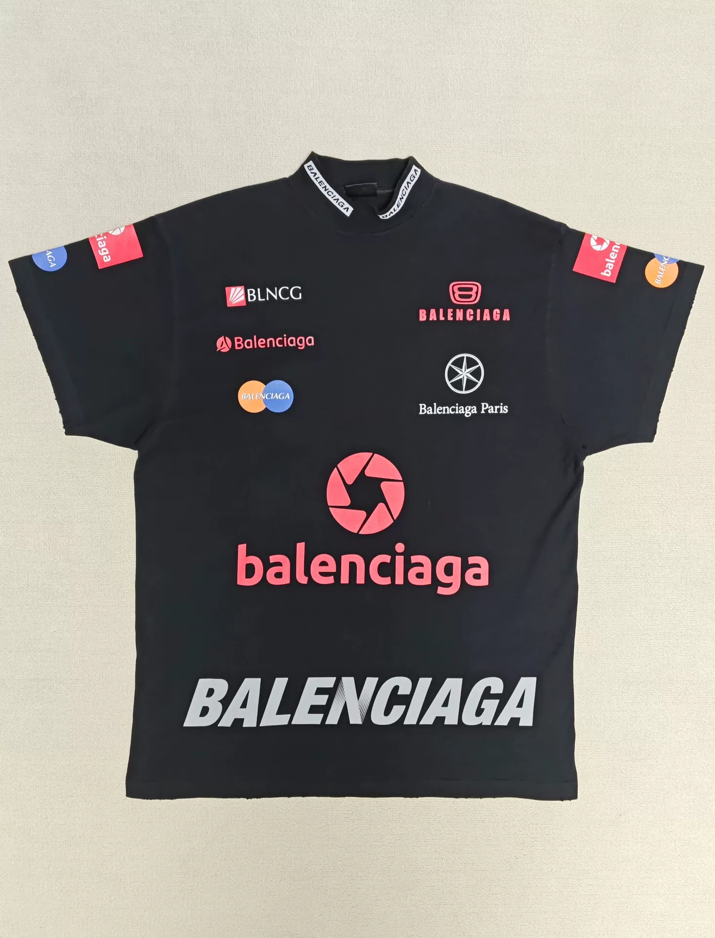 Balenciaga 23FW Racing Logo All-Over T-Shirt