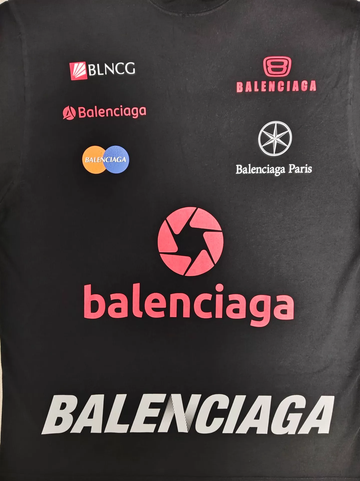 Balenciaga 23FW Racing Logo All-Over T-Shirt — back