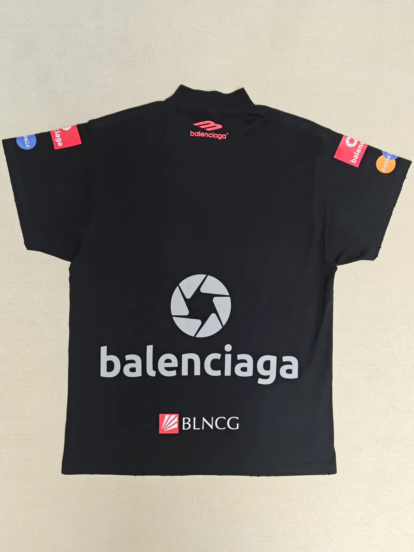 Balenciaga 23FW Racing Logo All-Over T-Shirt — detail