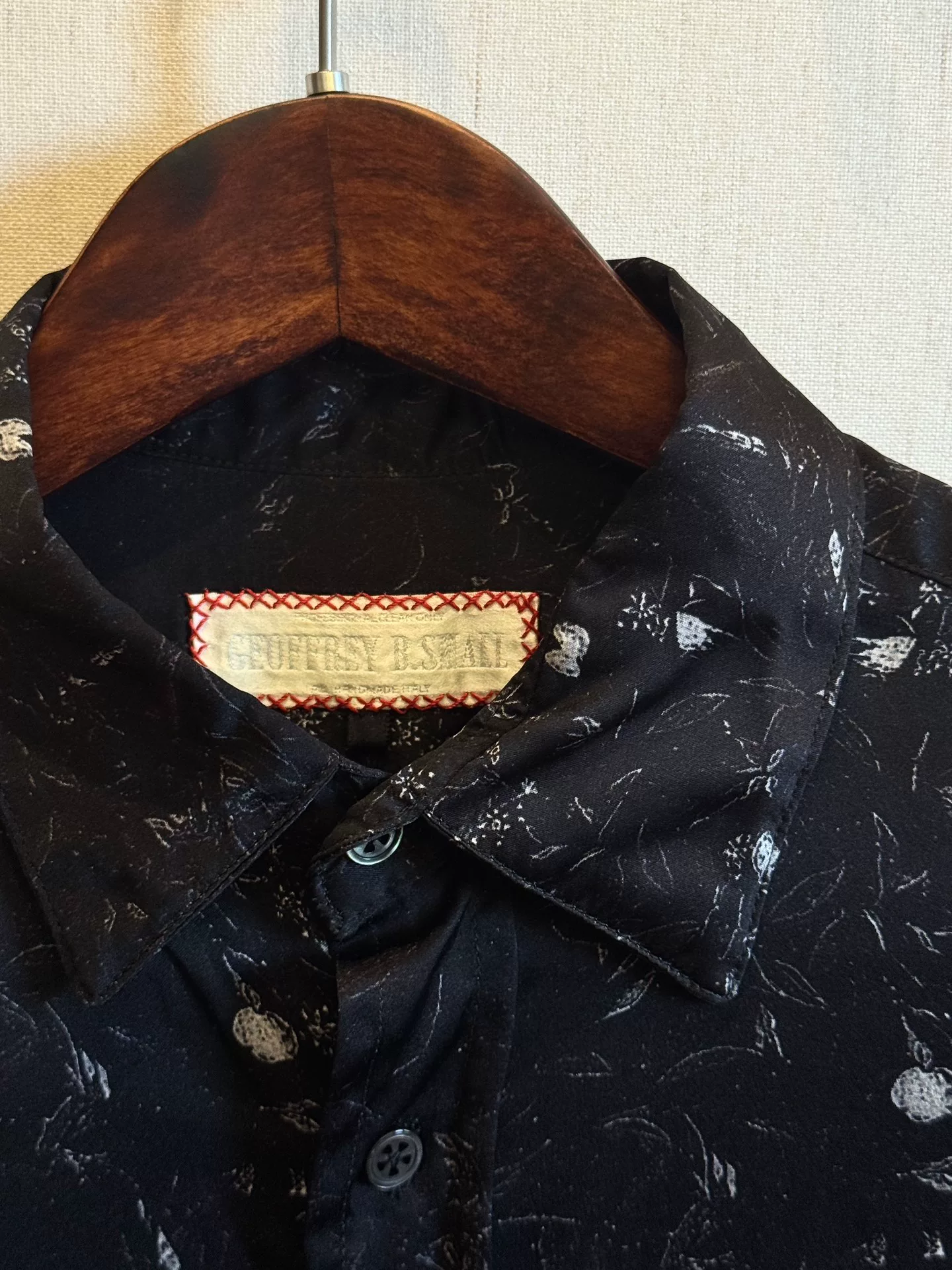 Geoffrey b Small Silk Floral Shirt — detail