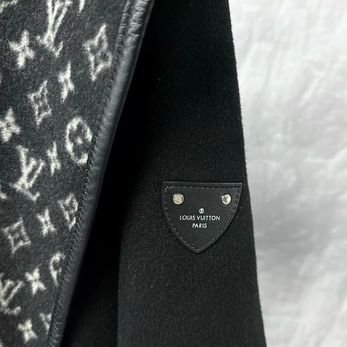 Louis Vuitton Monogram Print Hooded Coat — label