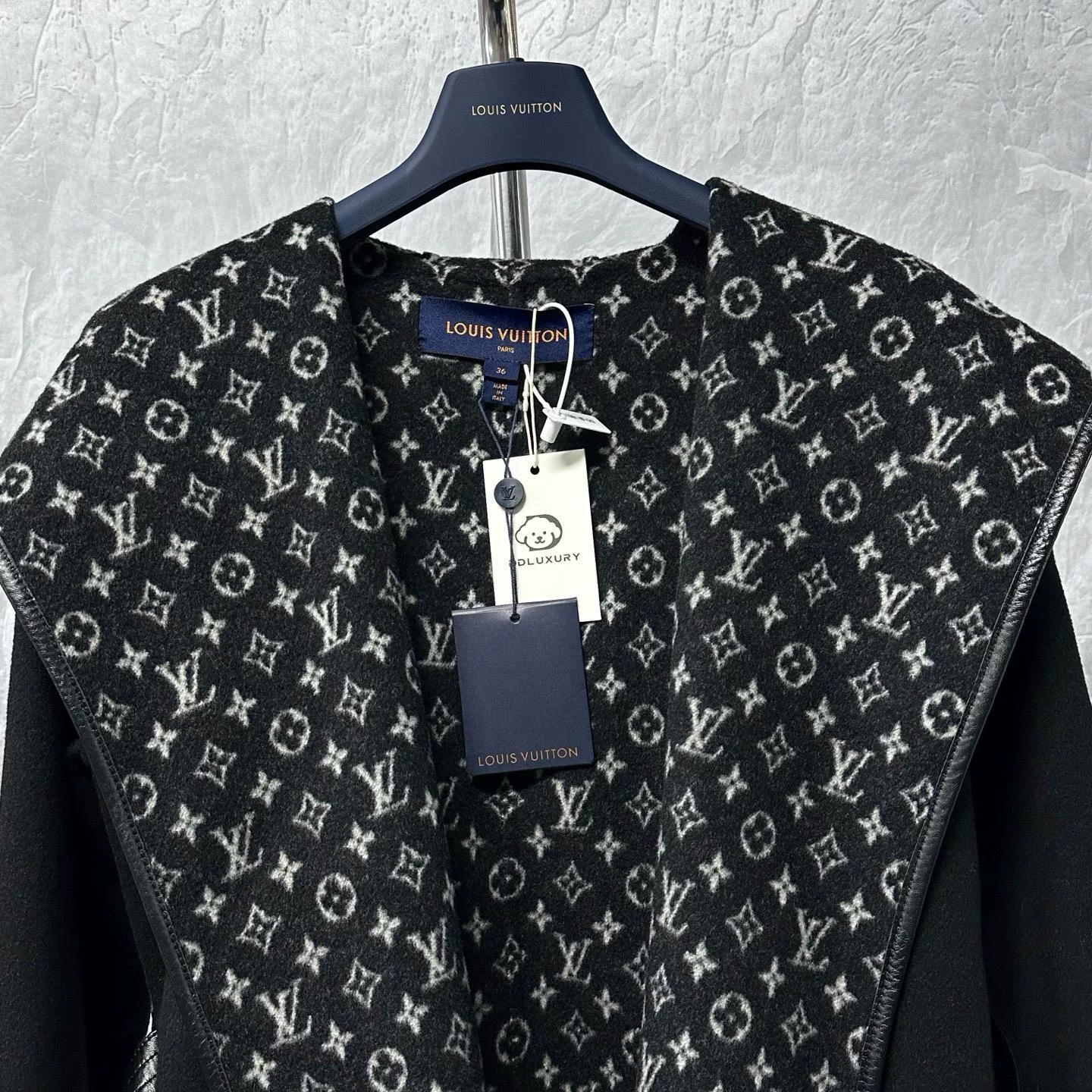 Louis Vuitton Monogram Print Hooded Coat — back