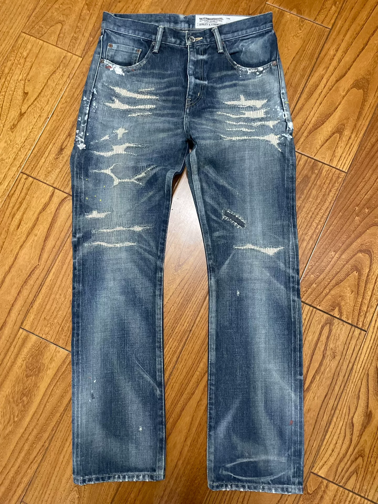 Neighborhood 16SS Washed Distressed Jeans