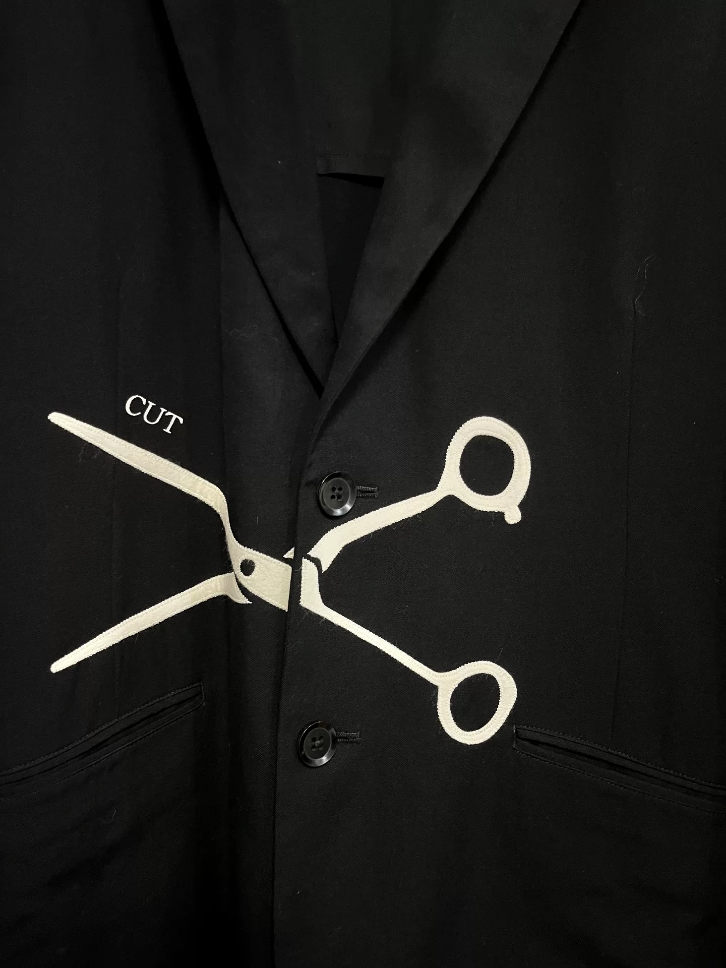 Yohji Yamamoto 09ss Embroidered Scissors Blazer — front