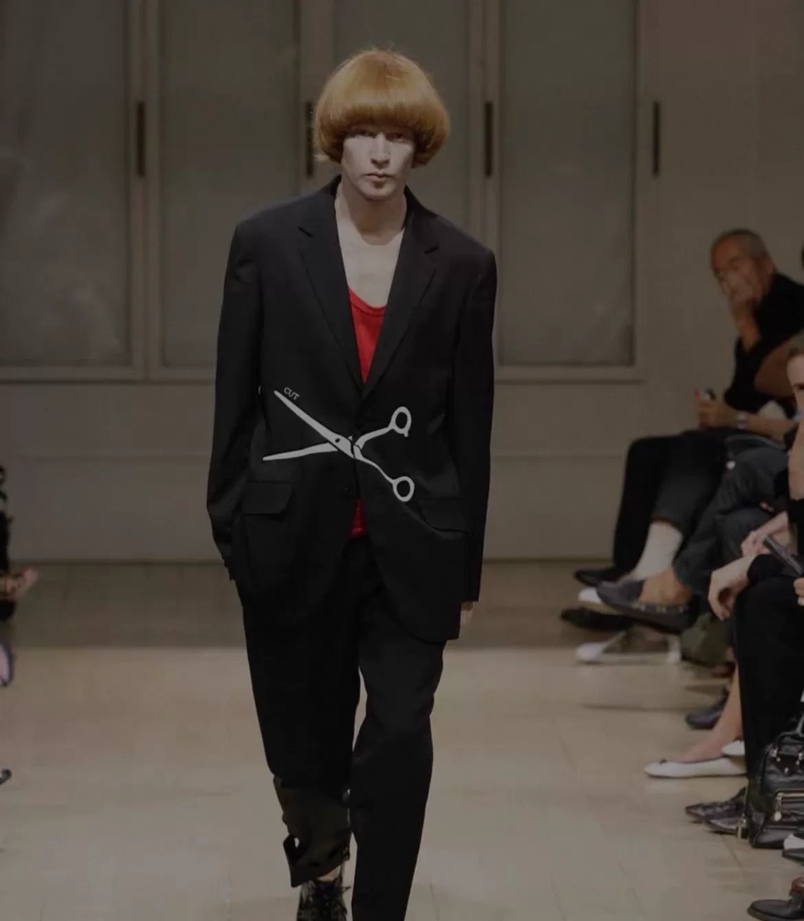 Yohji Yamamoto 09ss Embroidered Scissors Blazer — label