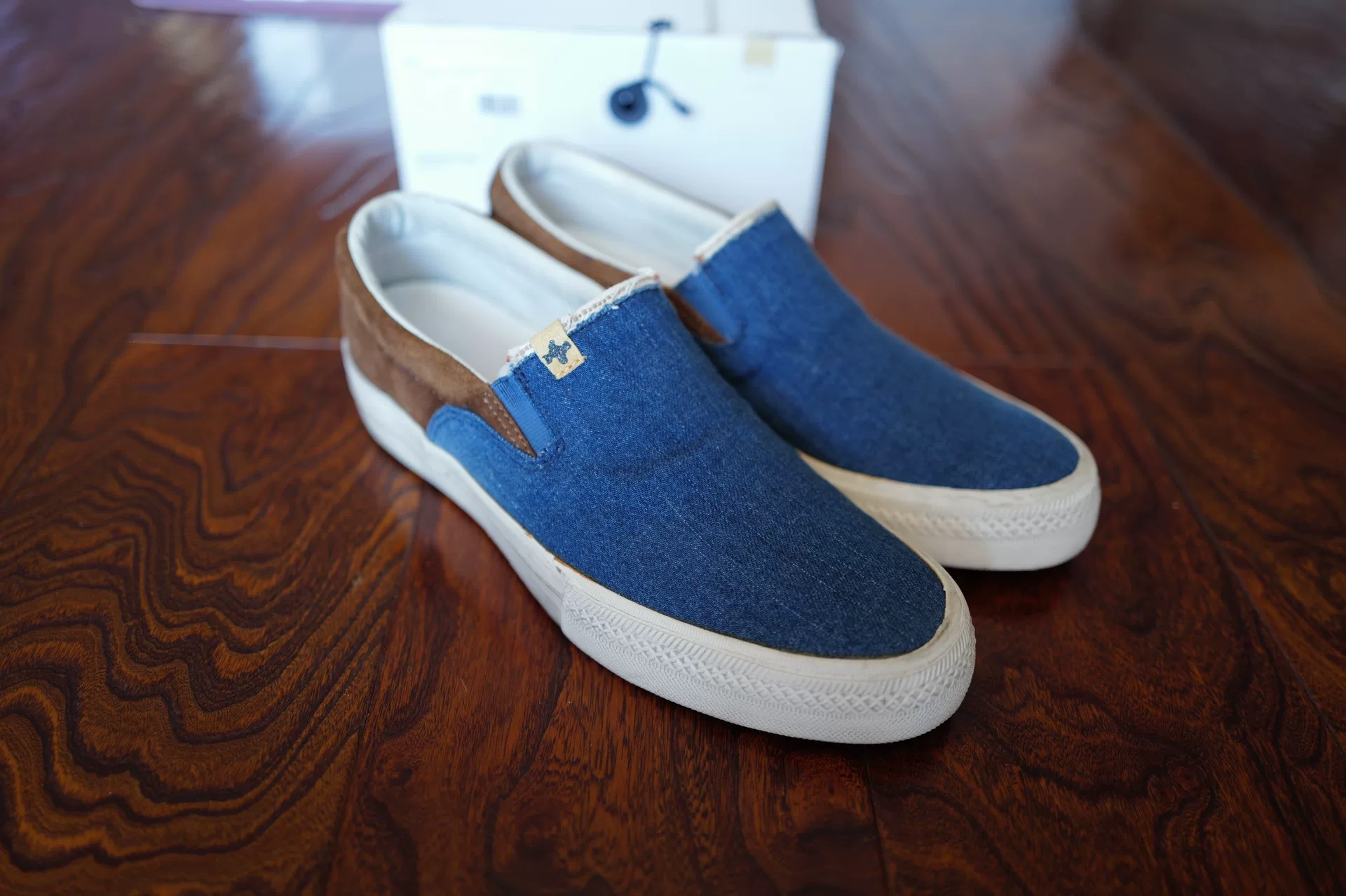 visvim skagway slip-on denim shoes — front