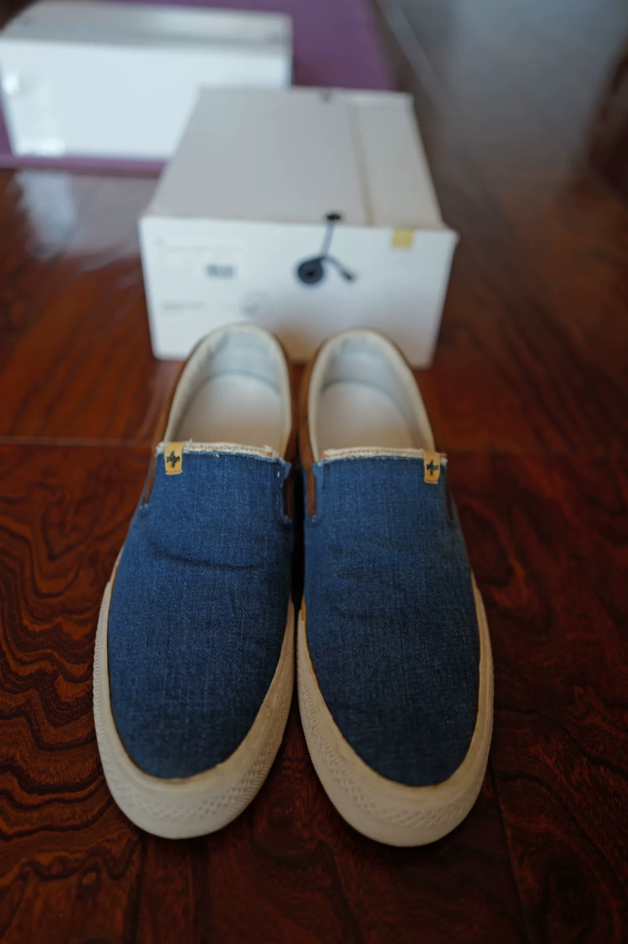 visvim skagway slip-on denim shoes — detail