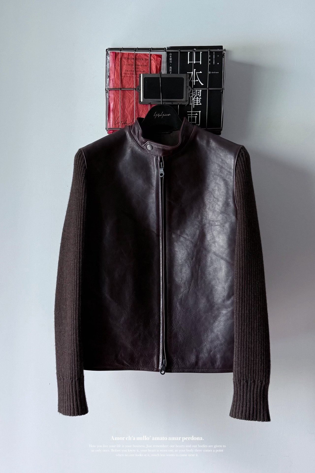 Yohji Yamamoto 02AW Horsehide Knit Jacket — detail