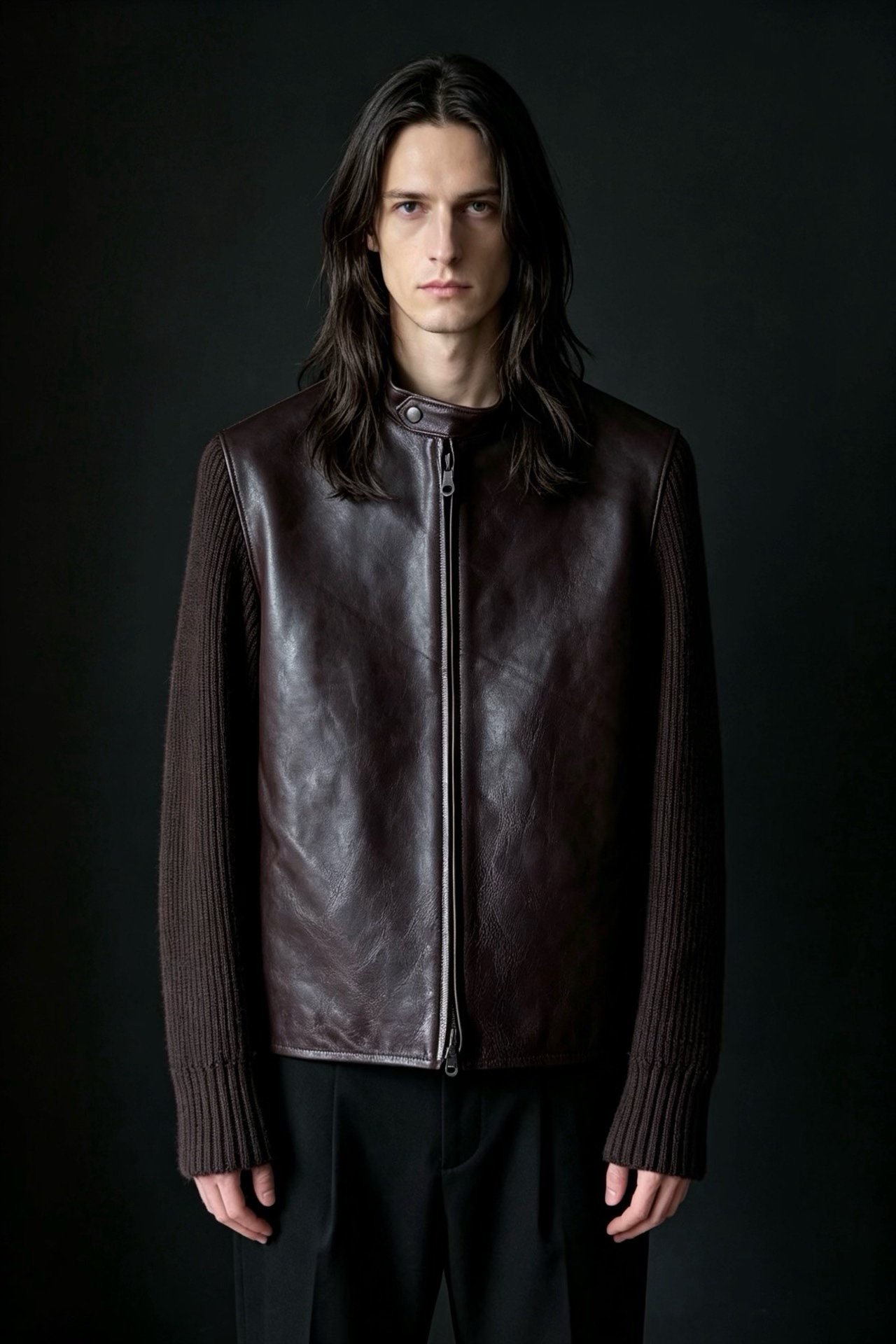 Yohji Yamamoto 02AW Horsehide Knit Jacket