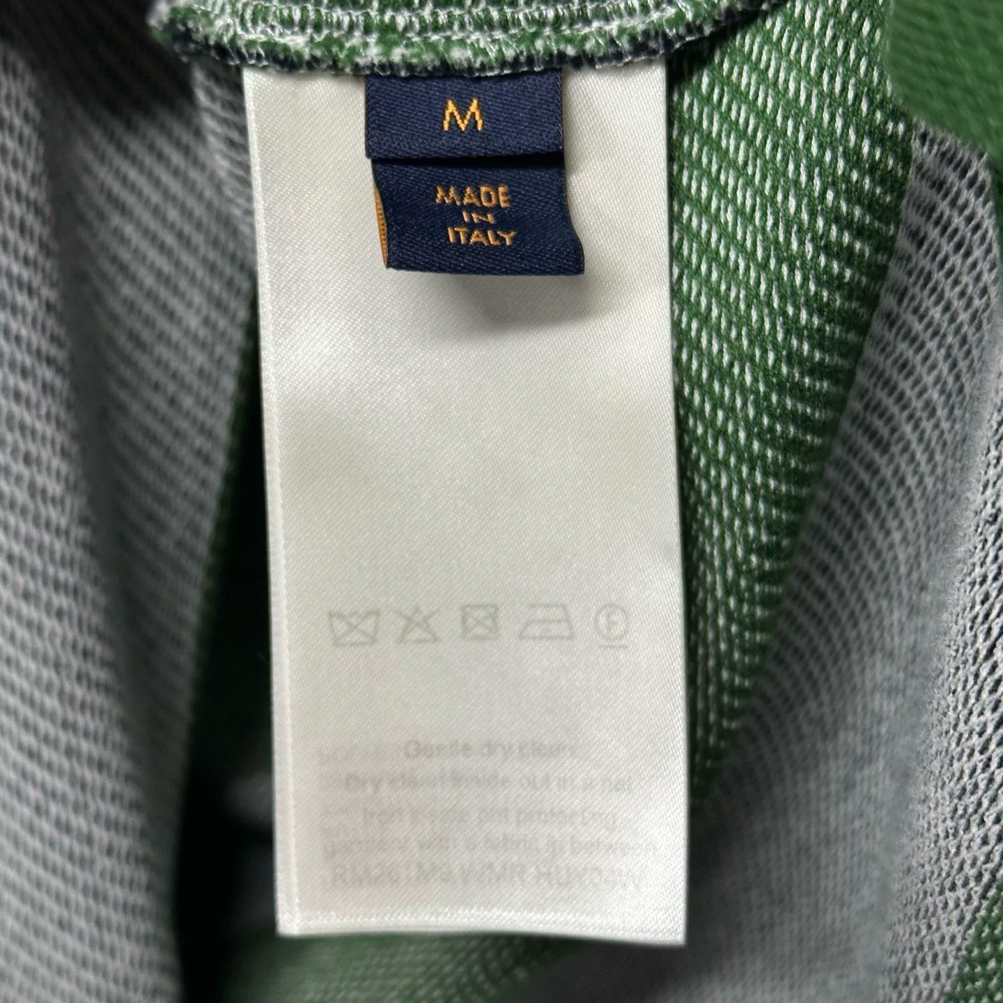 Louis Vuitton Striped Embroidered Polo — label