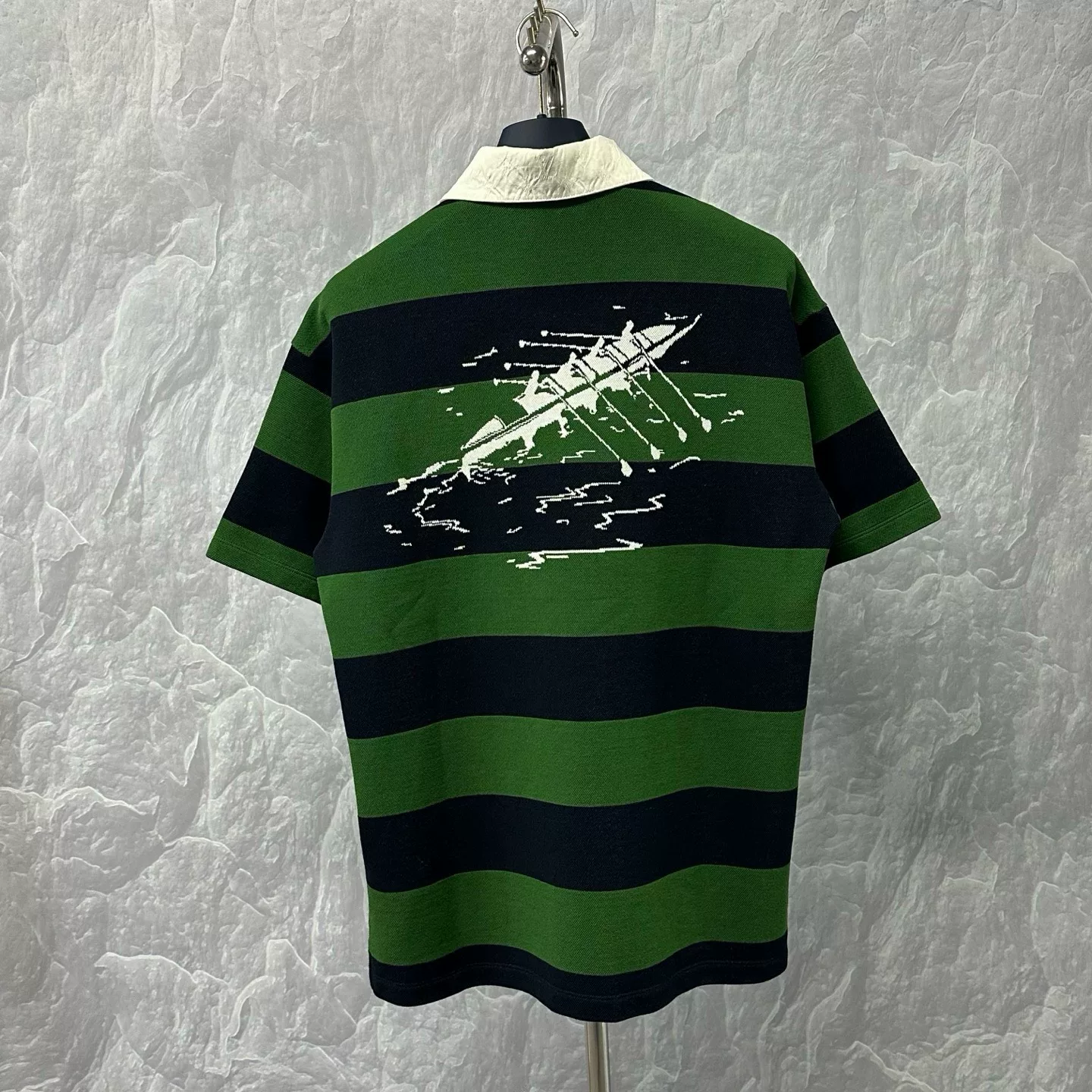 Louis Vuitton Striped Embroidered Polo — back