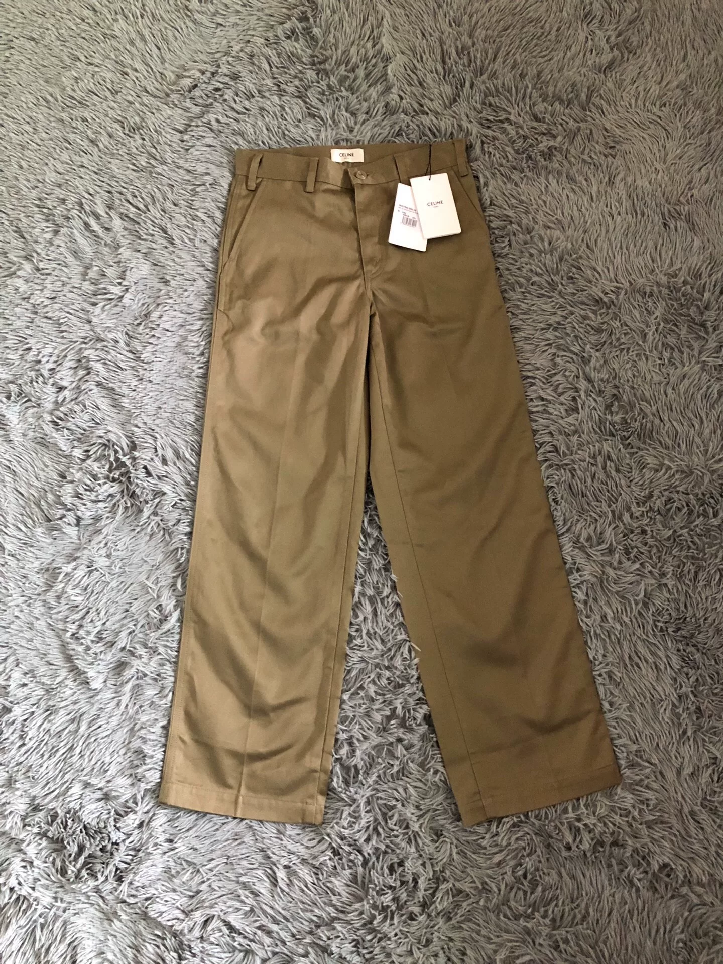 Celine Military Green Straight-Flared Pants