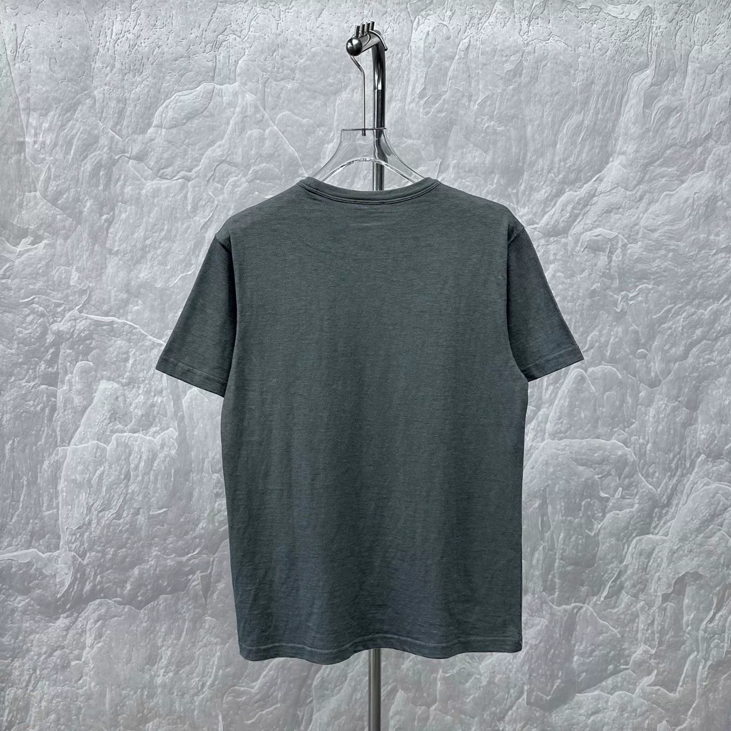 Dior Gray Logo Print Short-Sleeve T-shirt — back