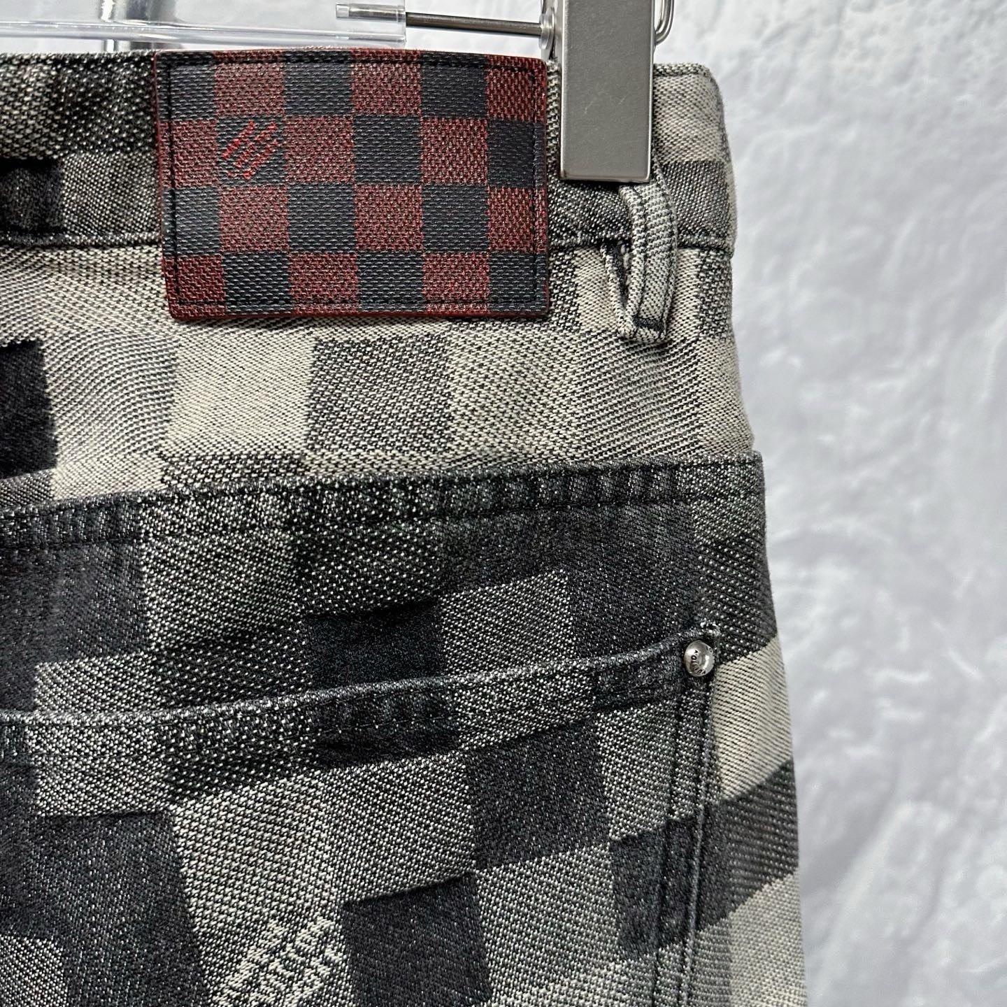 Louis Vuitton SS24 Mosaic Checkerboard Denim Pants — detail