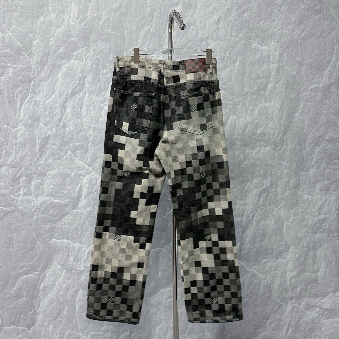 Louis Vuitton SS24 Mosaic Checkerboard Denim Pants — back