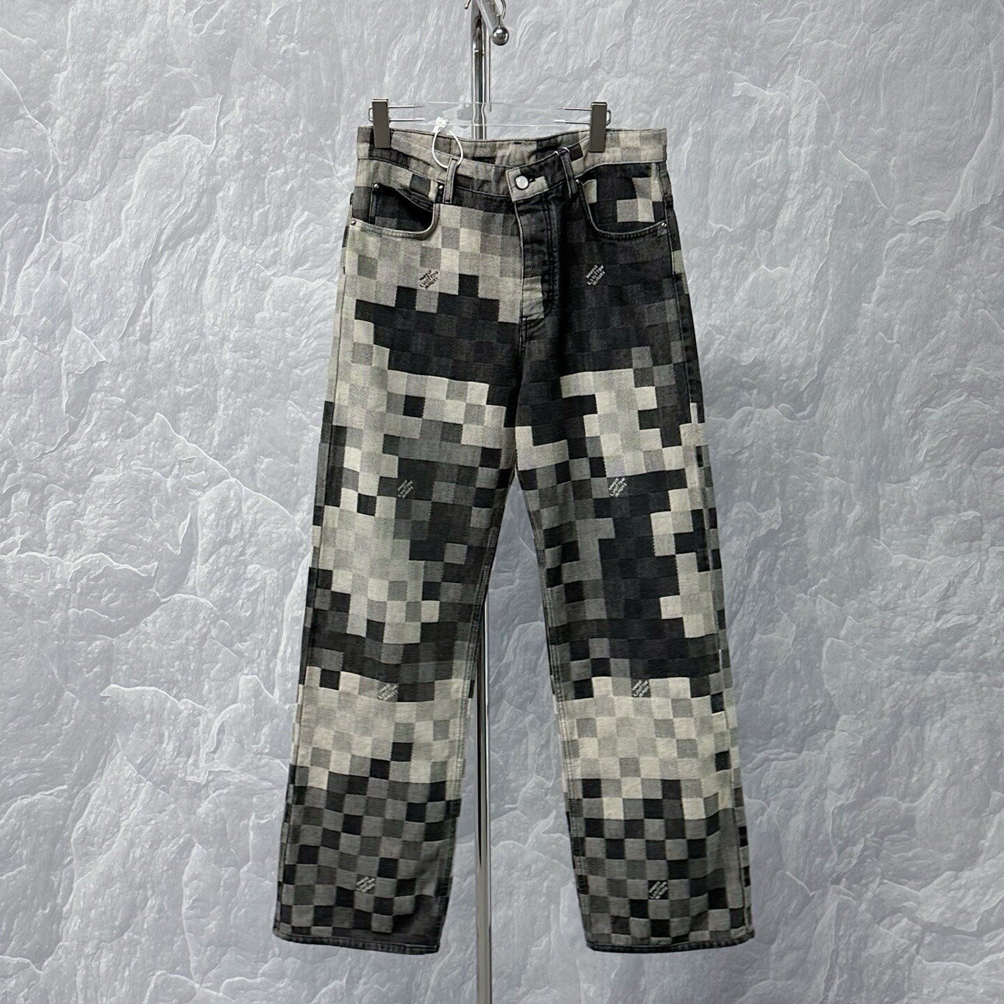 Louis Vuitton SS24 Mosaic Checkerboard Denim Pants