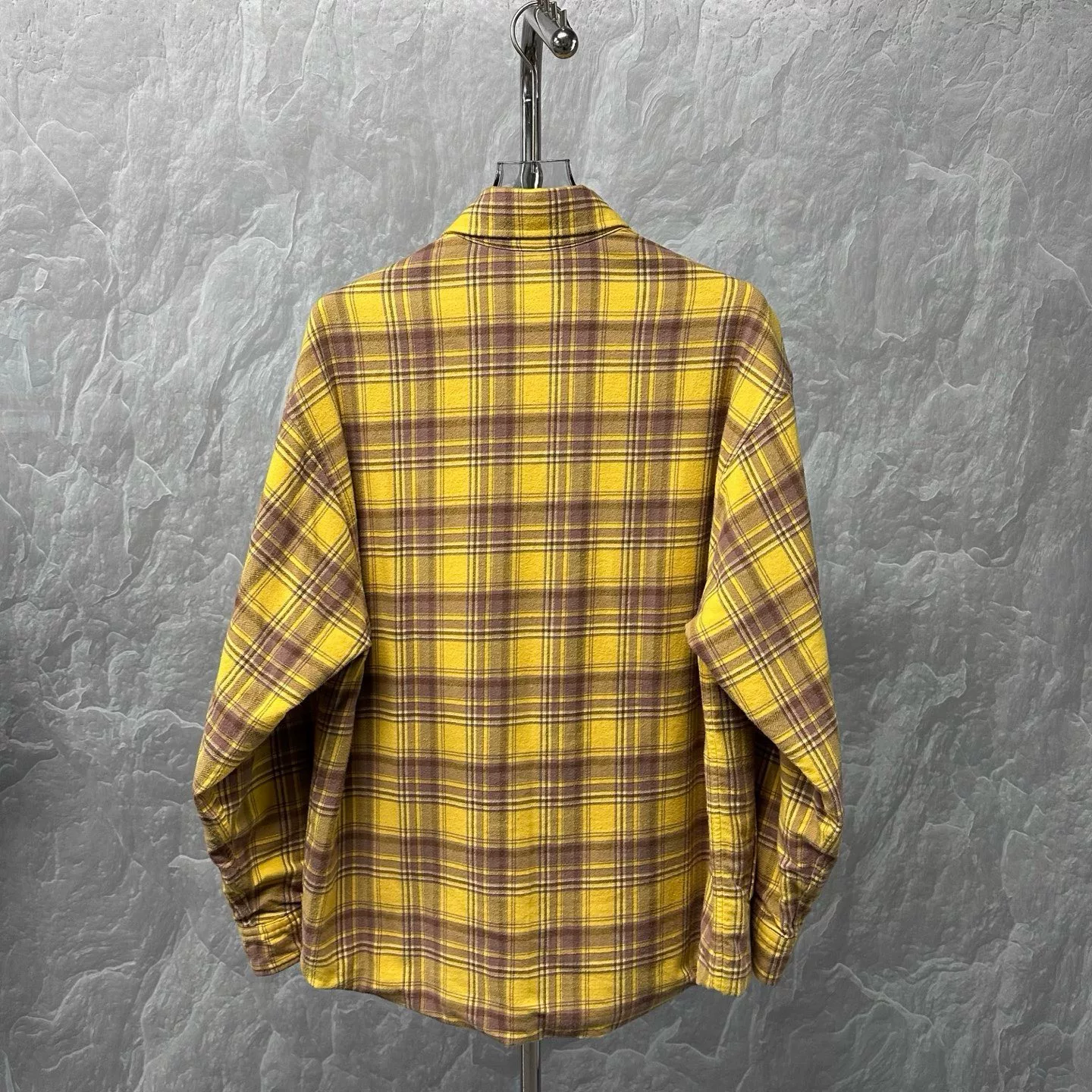 Balenciaga Plaid Logo Shirt Jacket — front