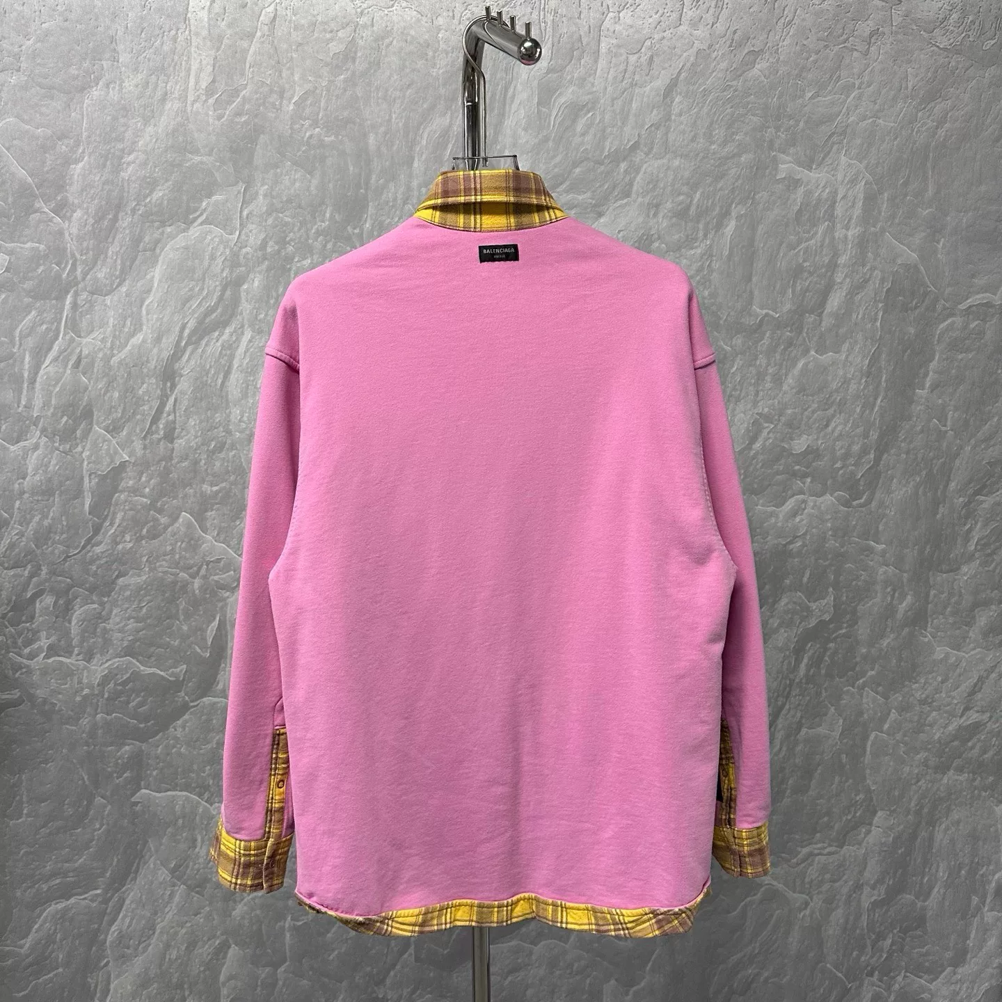 Balenciaga Plaid Logo Shirt Jacket — back