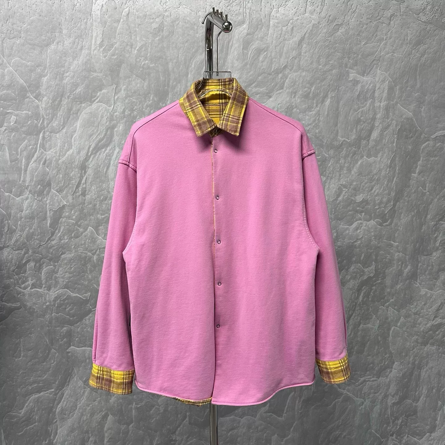 Balenciaga Plaid Logo Shirt Jacket — detail