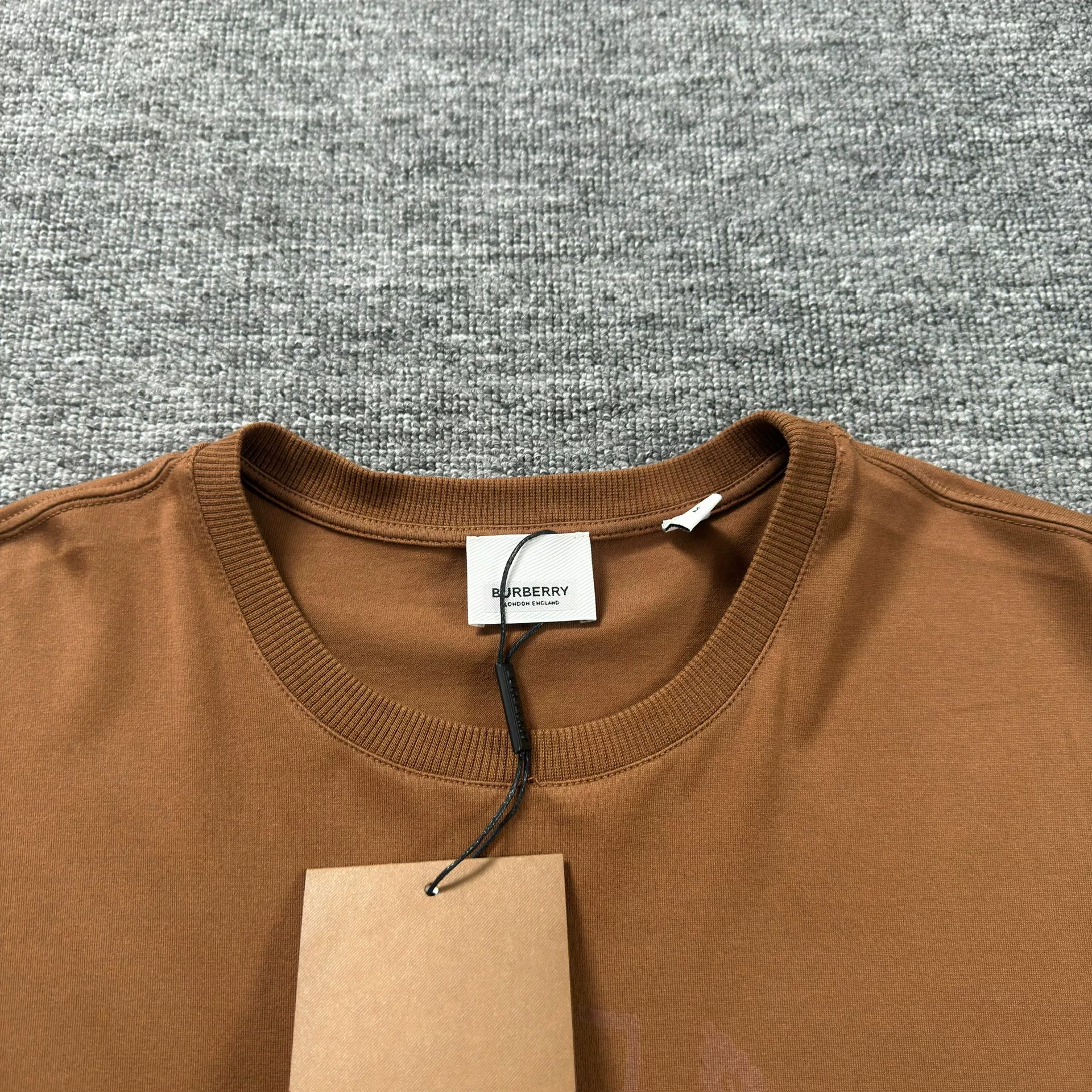 Burberry Brown Leaf Slogan T-Shirt — front