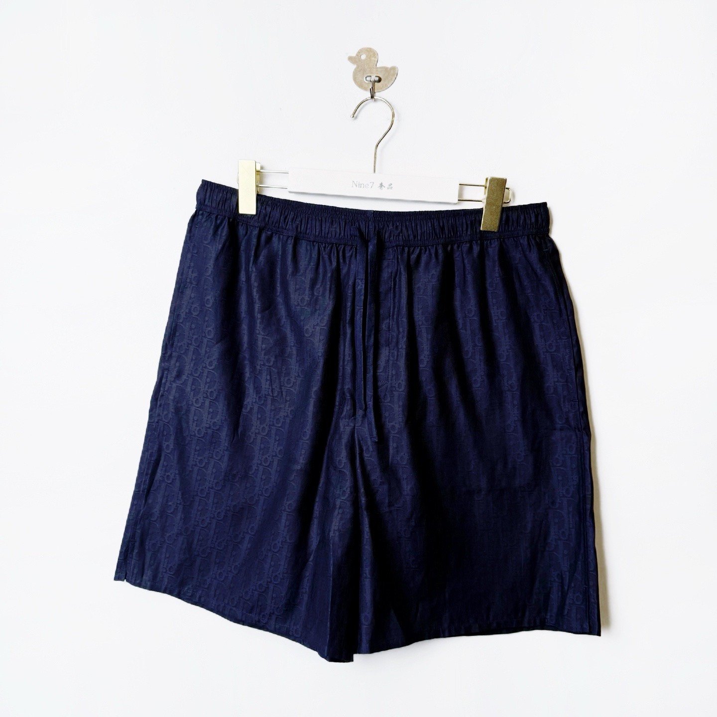 Dior 2026 Navy Monogram Silk Shorts