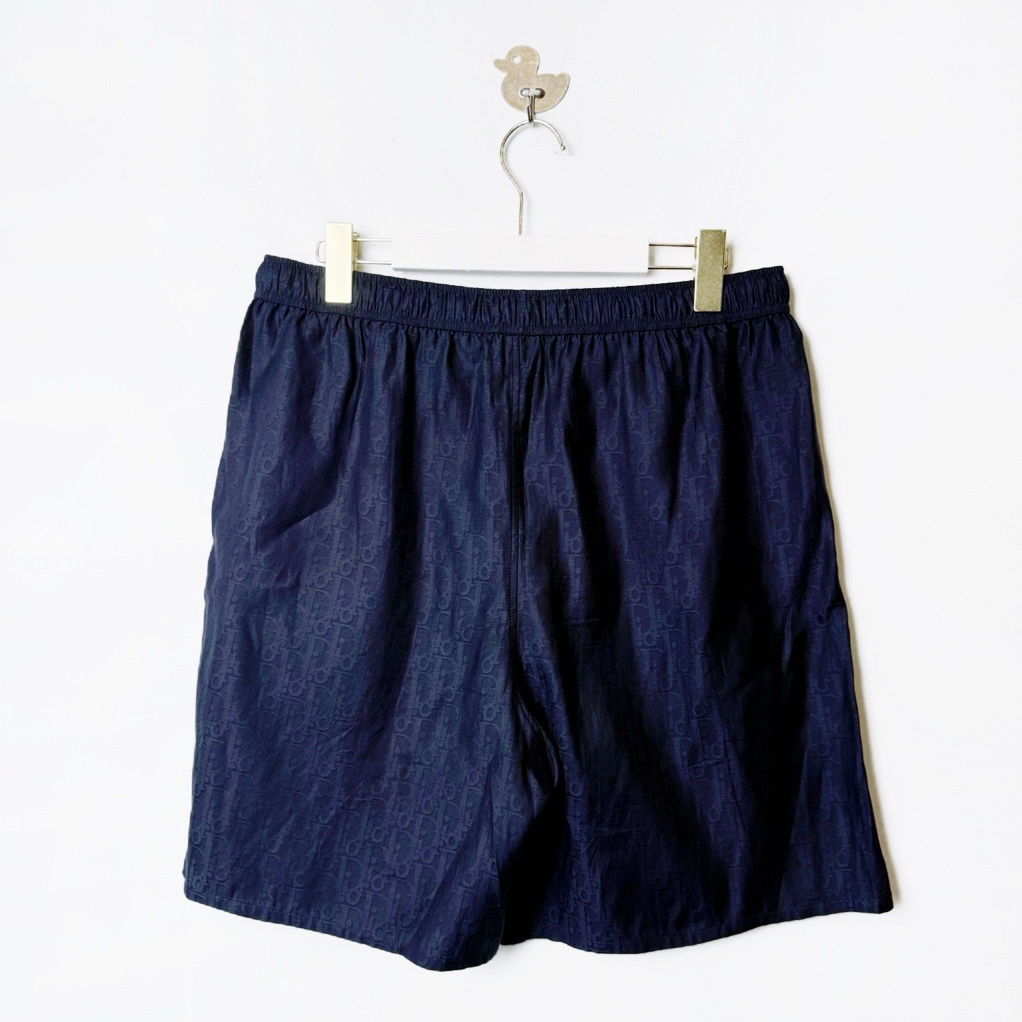 Dior 2026 Navy Monogram Silk Shorts — front