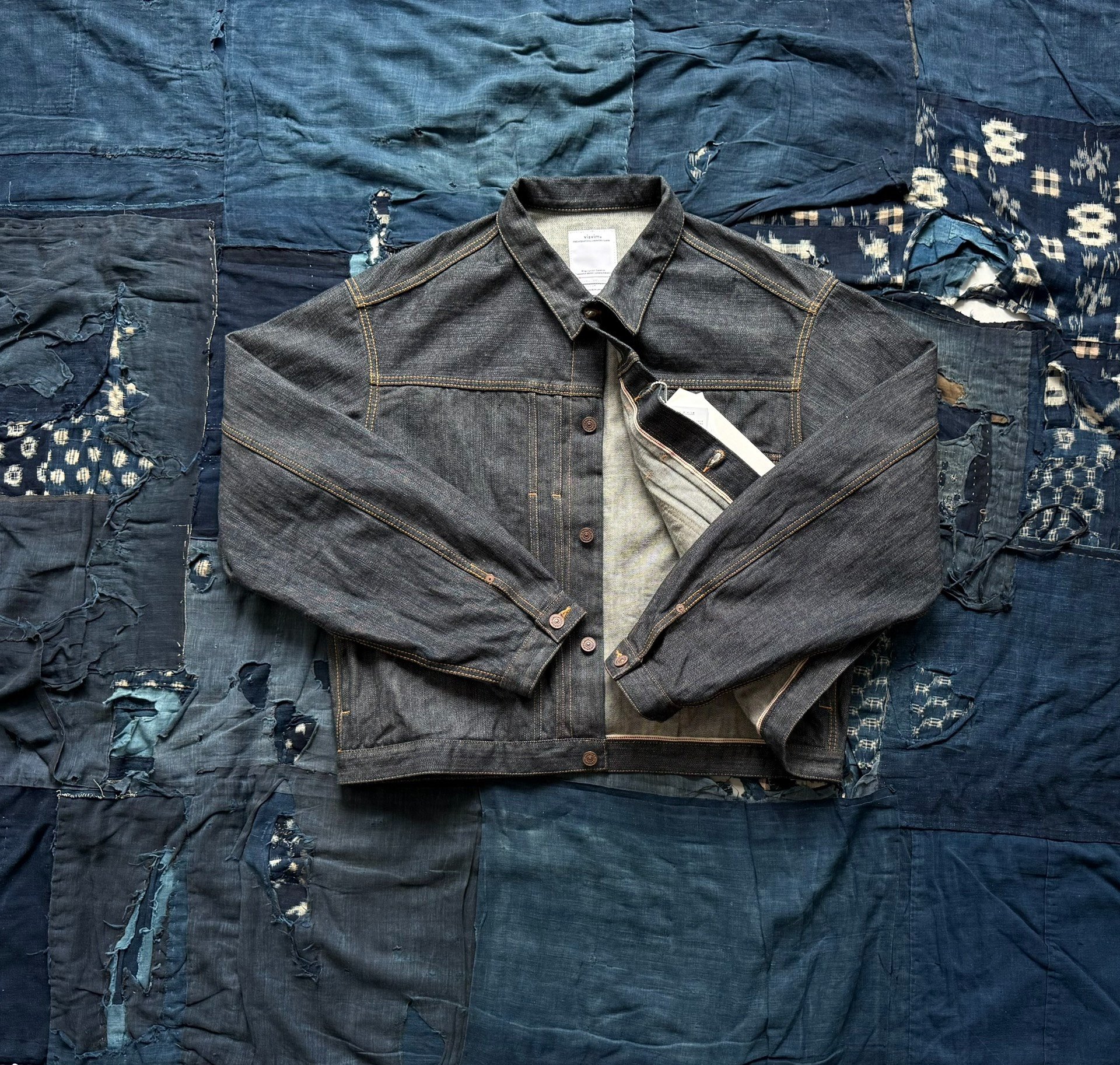 VISVIM 102XX Mud Dyed Denim Jacket — front