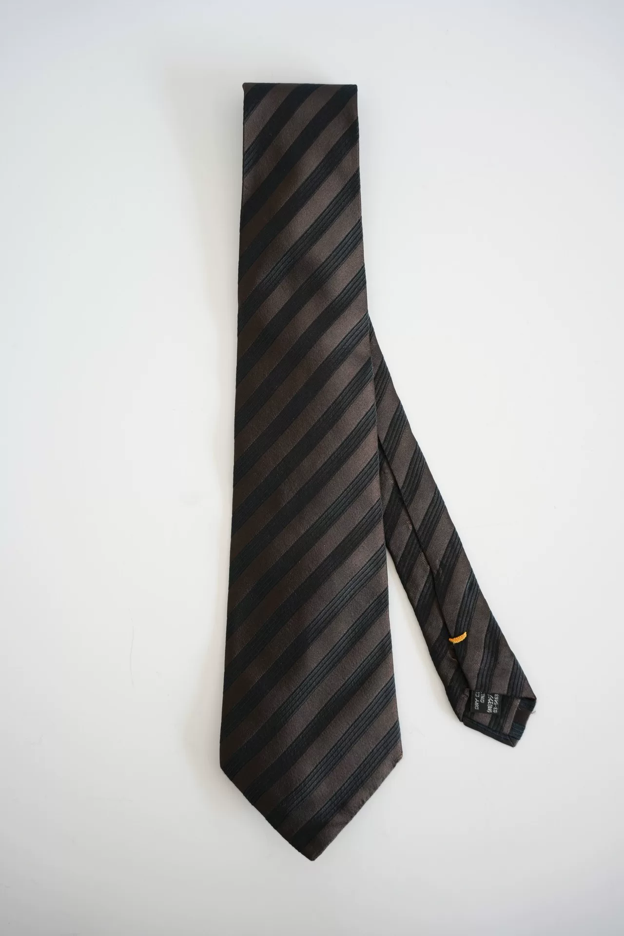 Yohji Yamamoto Black Brown Diagonal Stripe Silk Tie