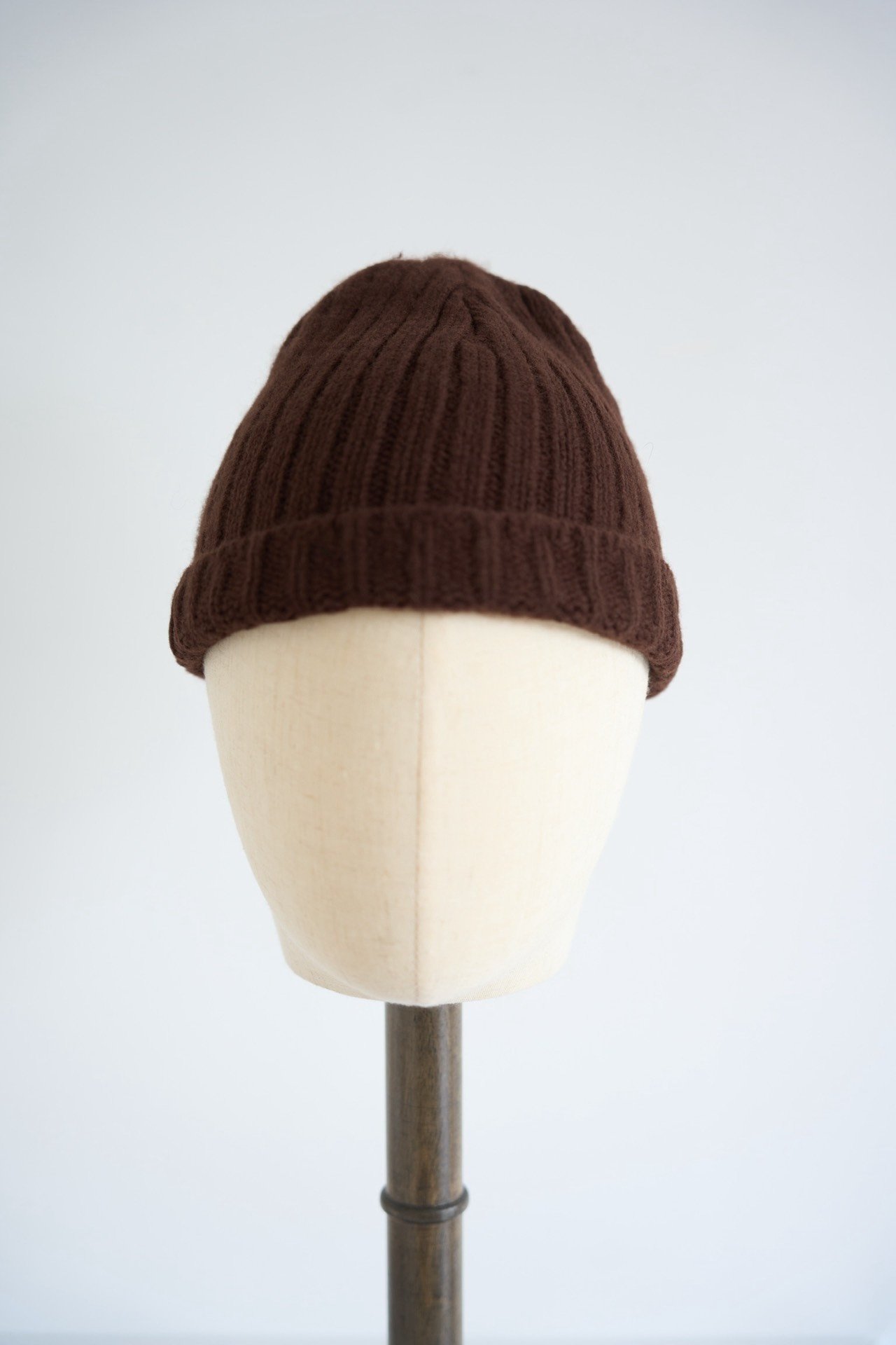 Yohji Yamamoto 03AW Chestnut Brown Wool Beanie — detail