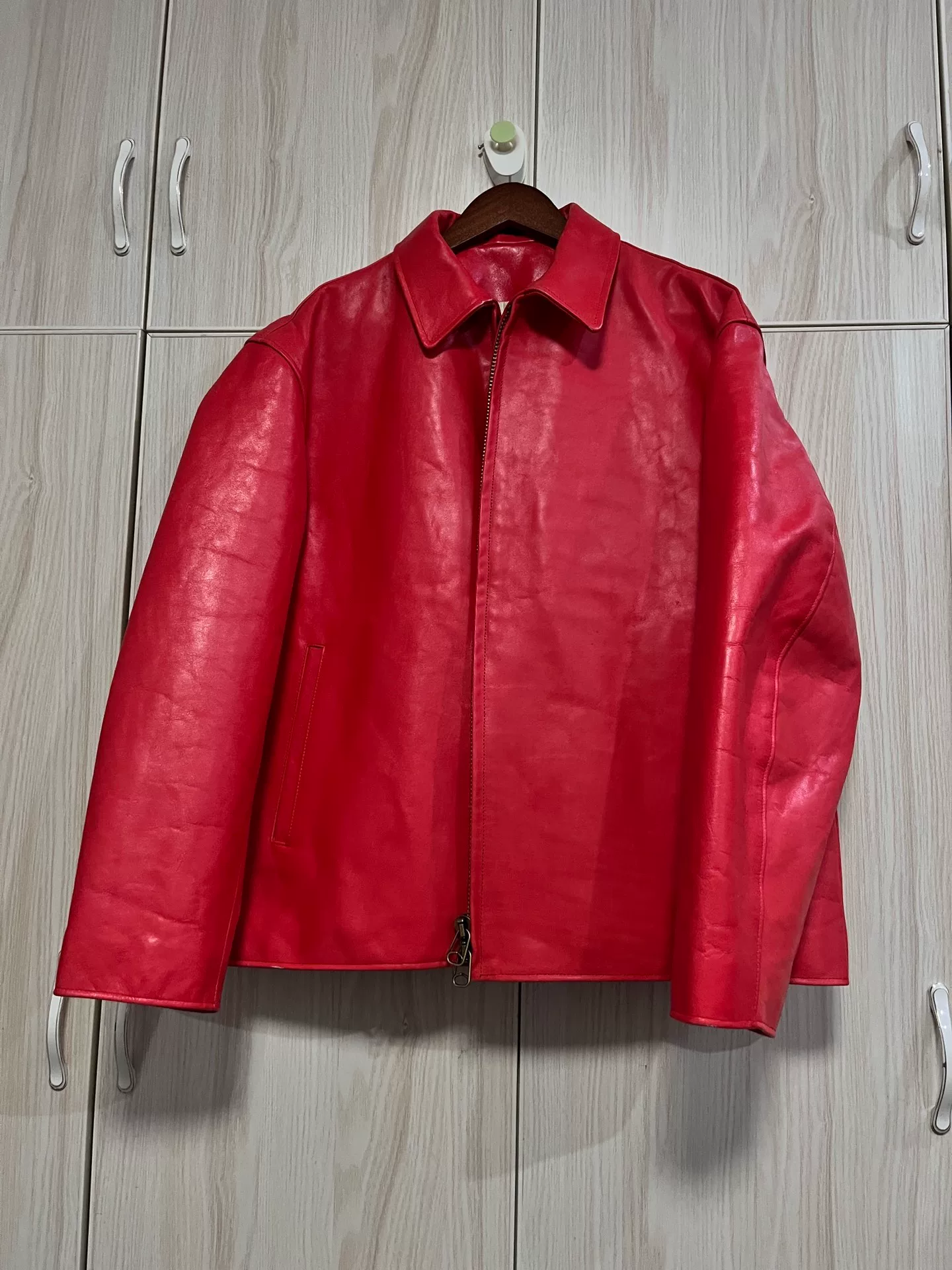 Yohji Yamamoto Collab Red Leather Jacket