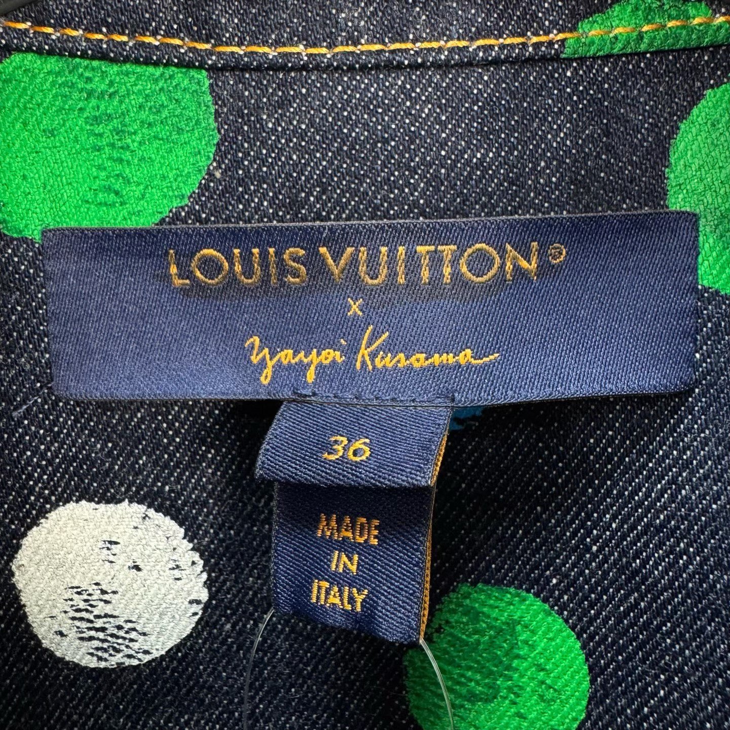 Louis Vuitton Yayoi Kusama Polka Dot Denim Jacket — label