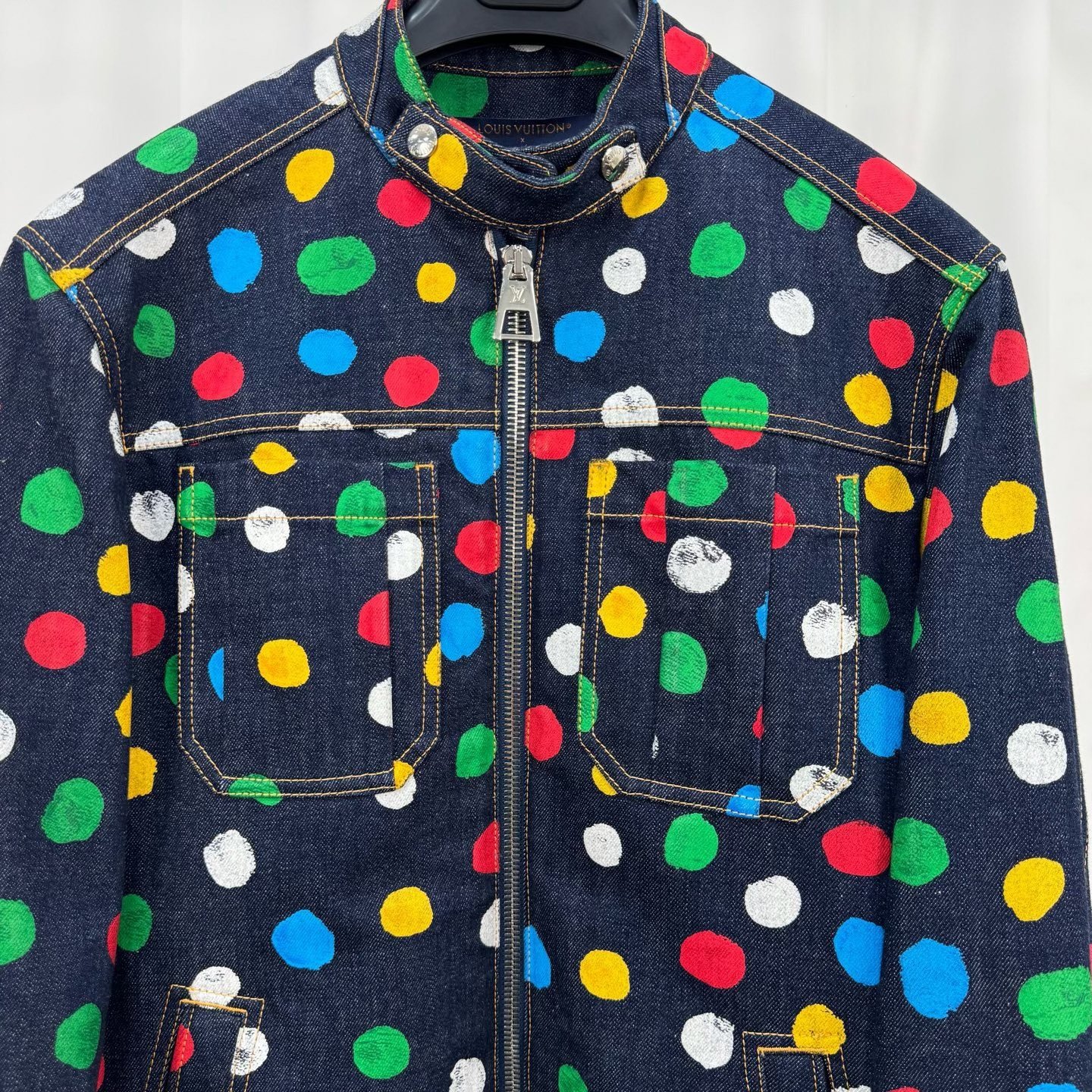 Louis Vuitton Yayoi Kusama Polka Dot Denim Jacket — detail