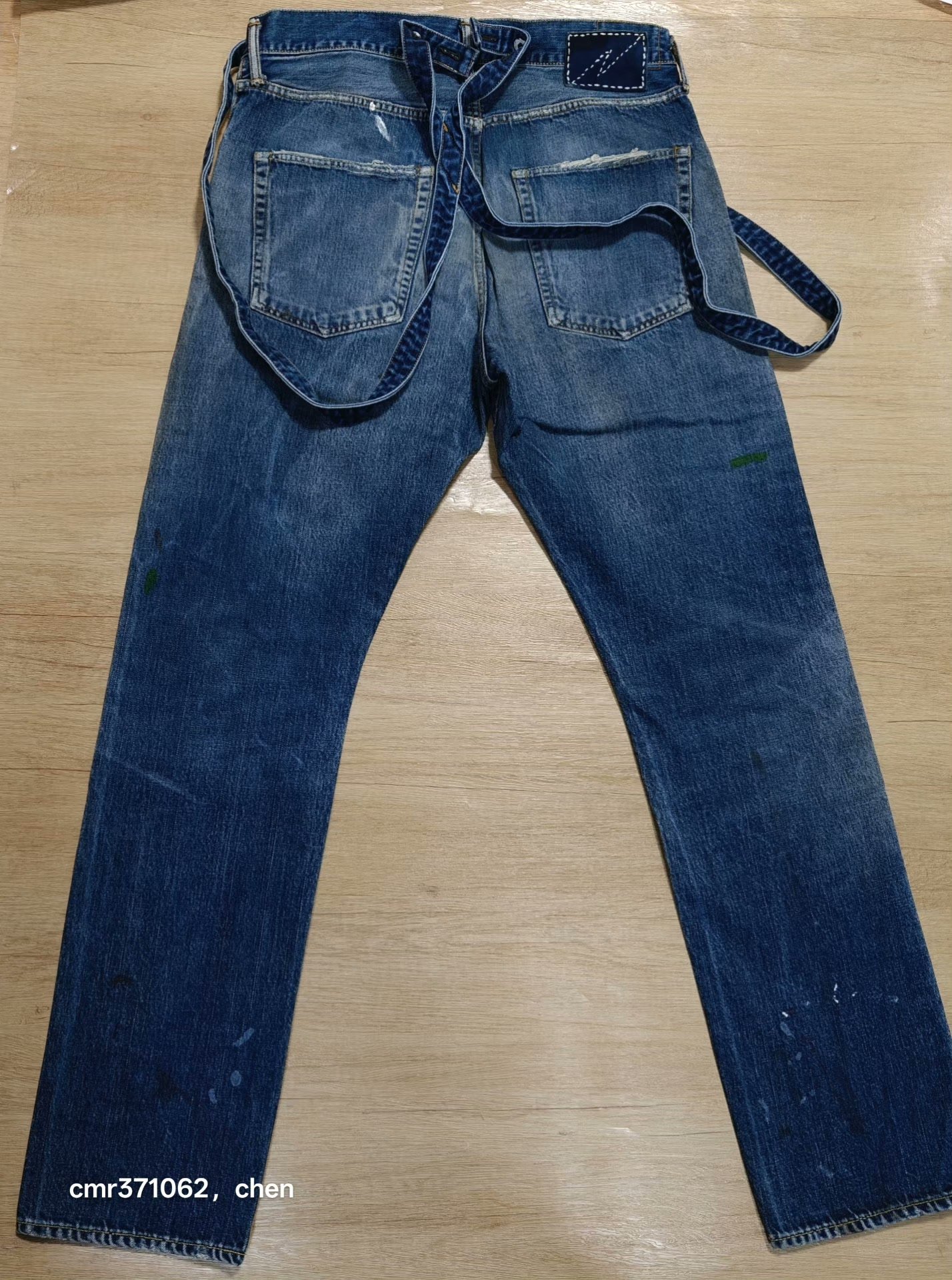 visvim TRAVAILLER BRACES DRY DENIM-7 — label