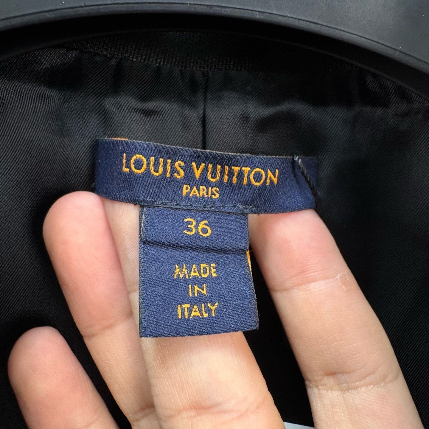 Louis Vuitton 1854 Monogram Leather Trim Dress — label